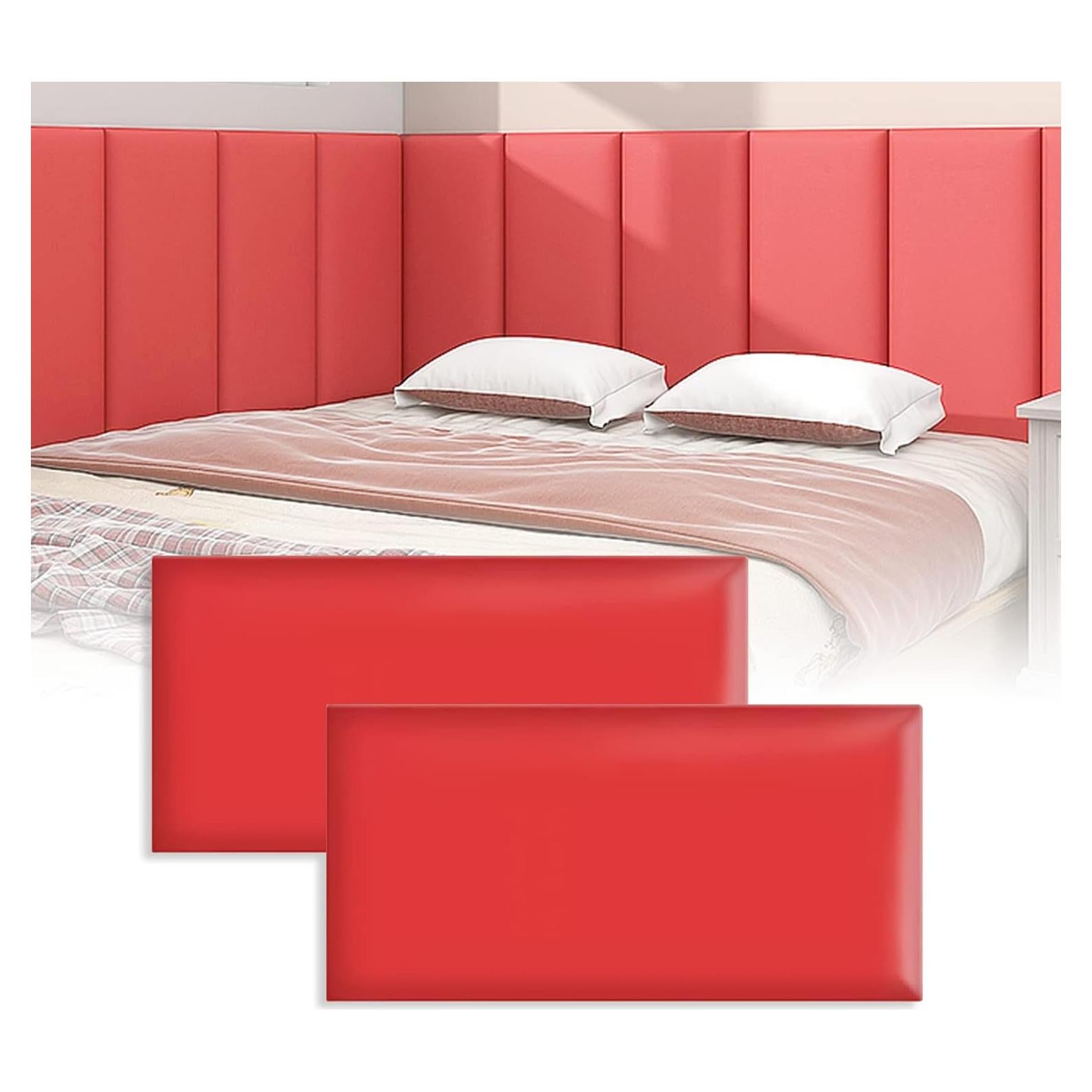 Paneles de Acolchado de Pared VEDHAA 60x30 cm Rojo - Protección Infantil