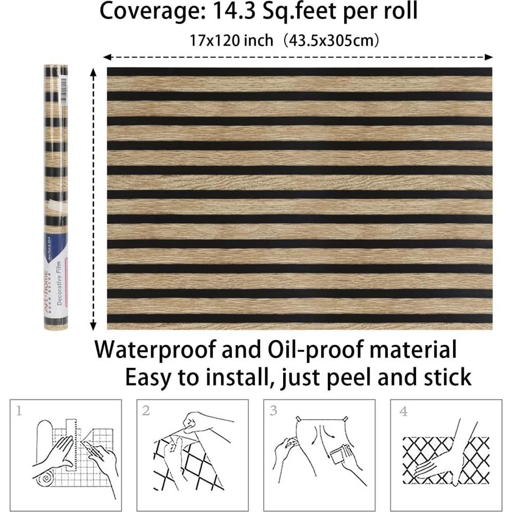 Papel Tapiz Autoadhesivo Arthome 43.5x305 cm Madera Beige