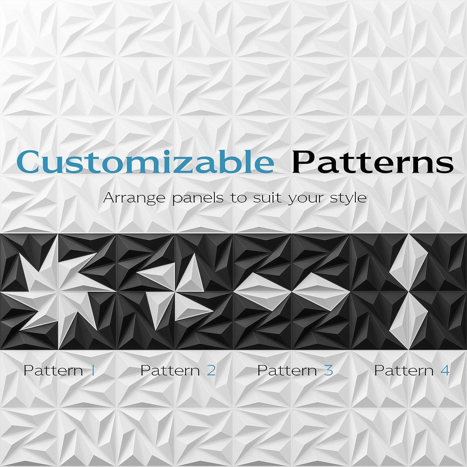 Paquete de 12 Paneles de Pared 3D Lebenforce PVC Blanco 1.02 m²