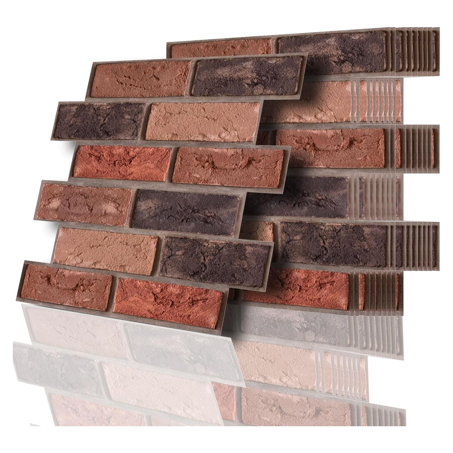 Paneles de Pared 3D Autoadhesivos JIATUMEI Ladrillo Falso 30x30cm