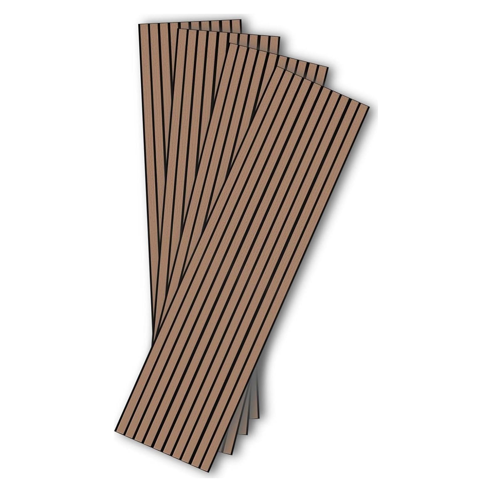 Paneles de Pared Autoadhesivos Kieacia 4 Pack Madera Nuez