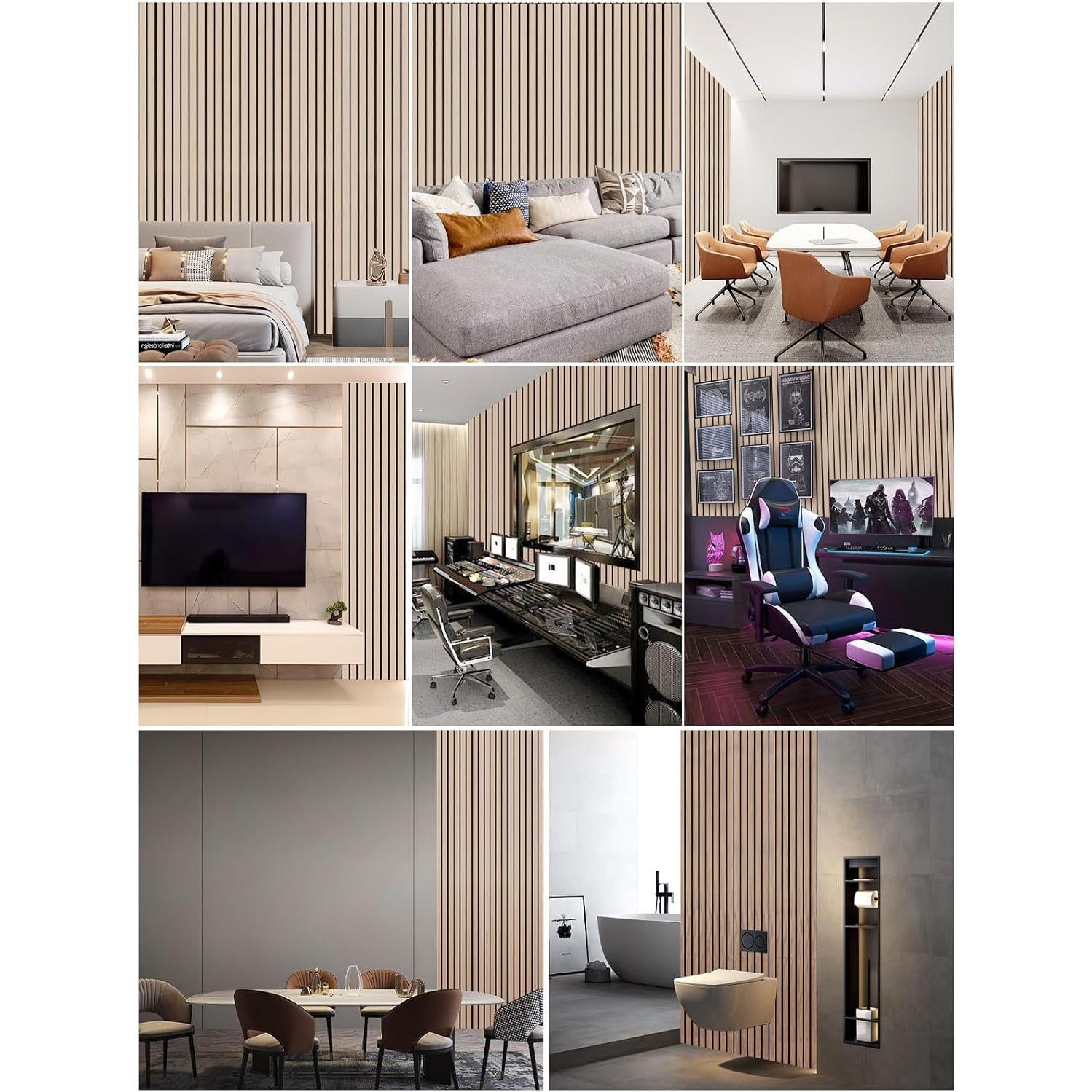 Paneles de Pared Autoadhesivos Kieacia 4 Pack Madera Nuez