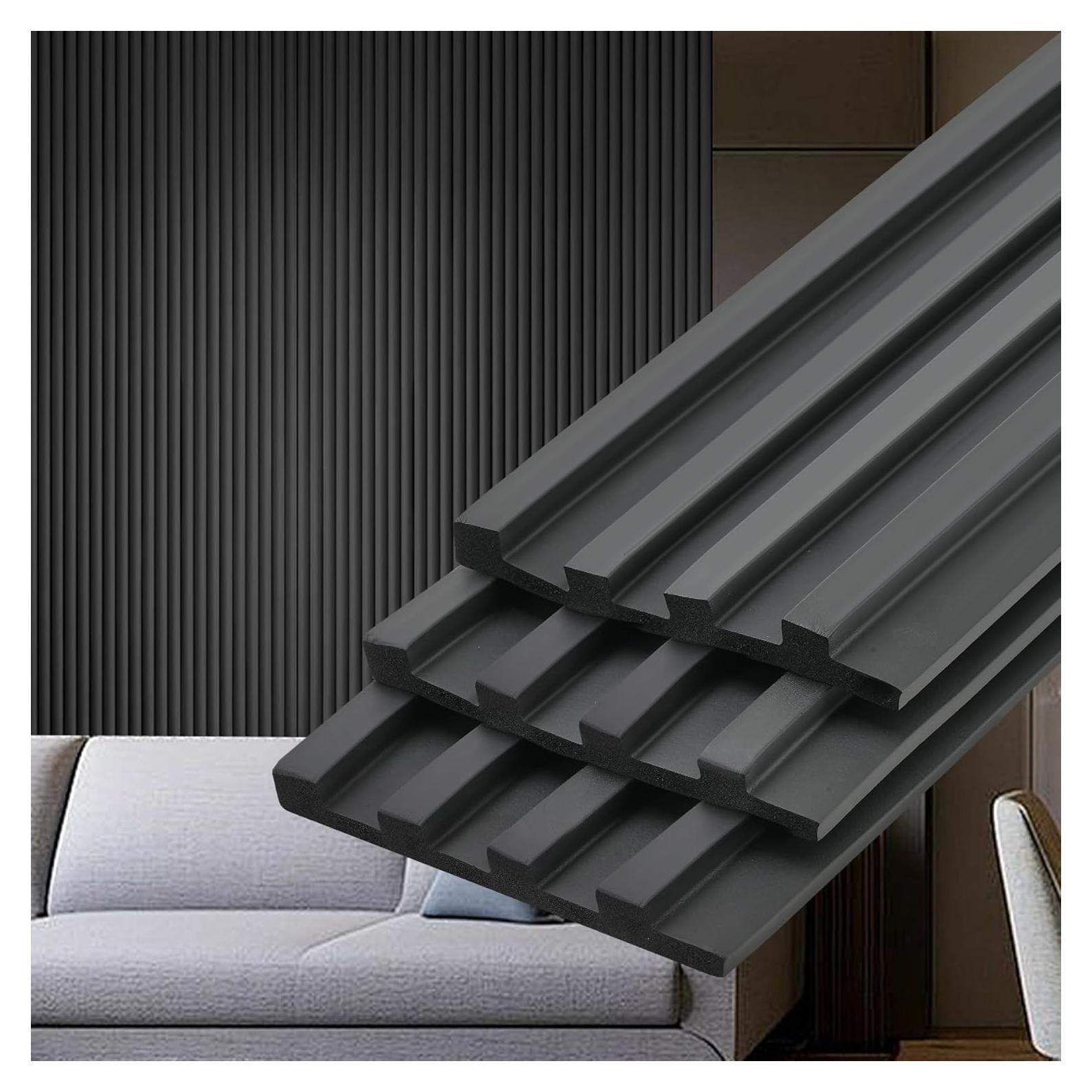 Panel de Pared 3D Gaahing Autoadhesivo Acústico Negro 2.99m