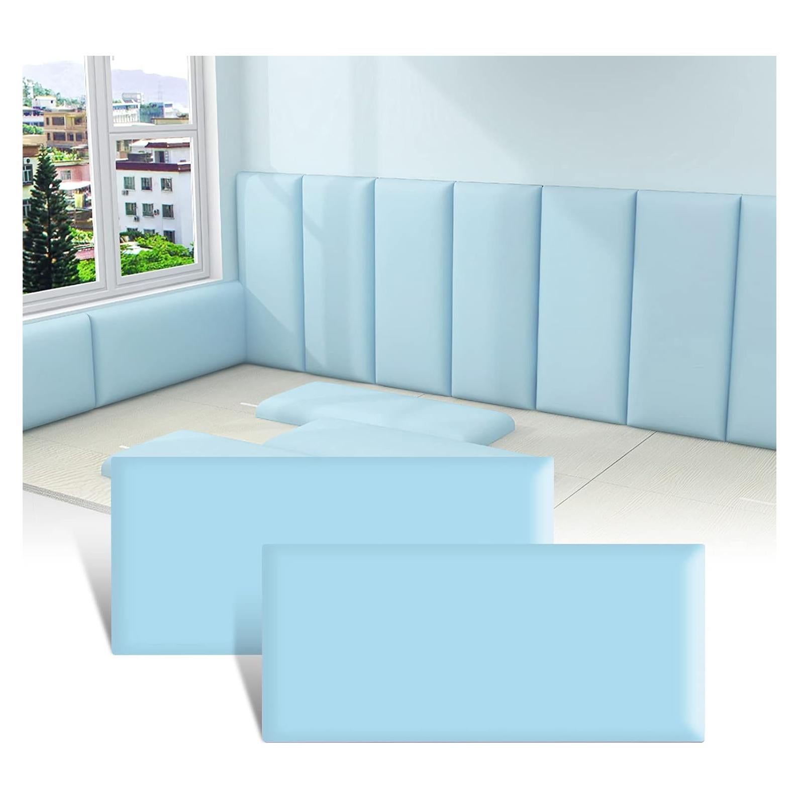 Acolchado de Pared Anticolisión 3D RWBATT 60x30 cm Azul Cielo