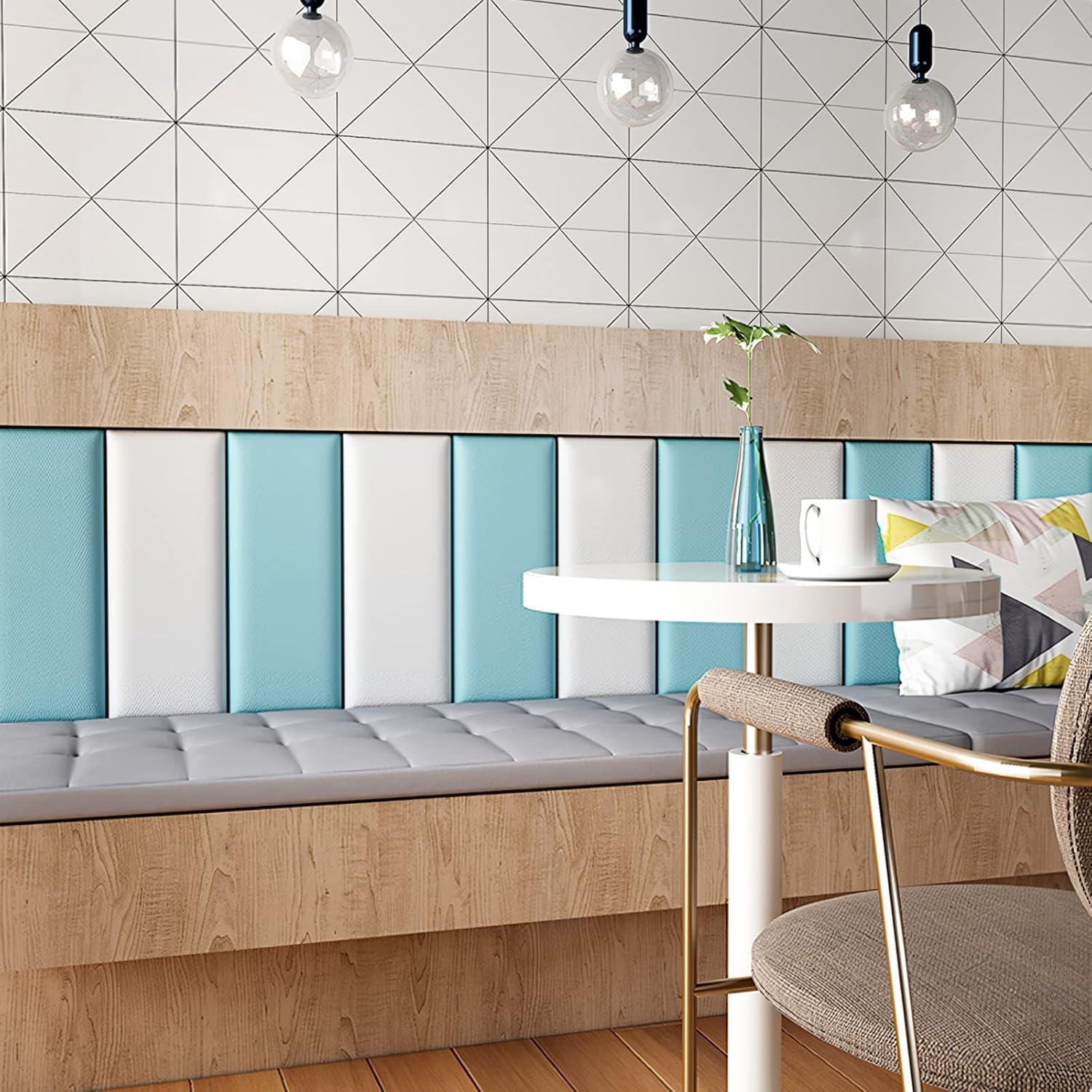 Acolchado de Pared Anticolisión 3D RWBATT 60x30 cm Azul Cielo