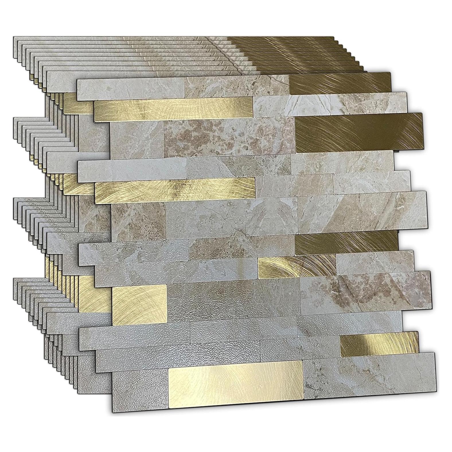 Azulejos Autoadhesivos XUANINY 10 Hojas 30x30 cm Mármol Beige