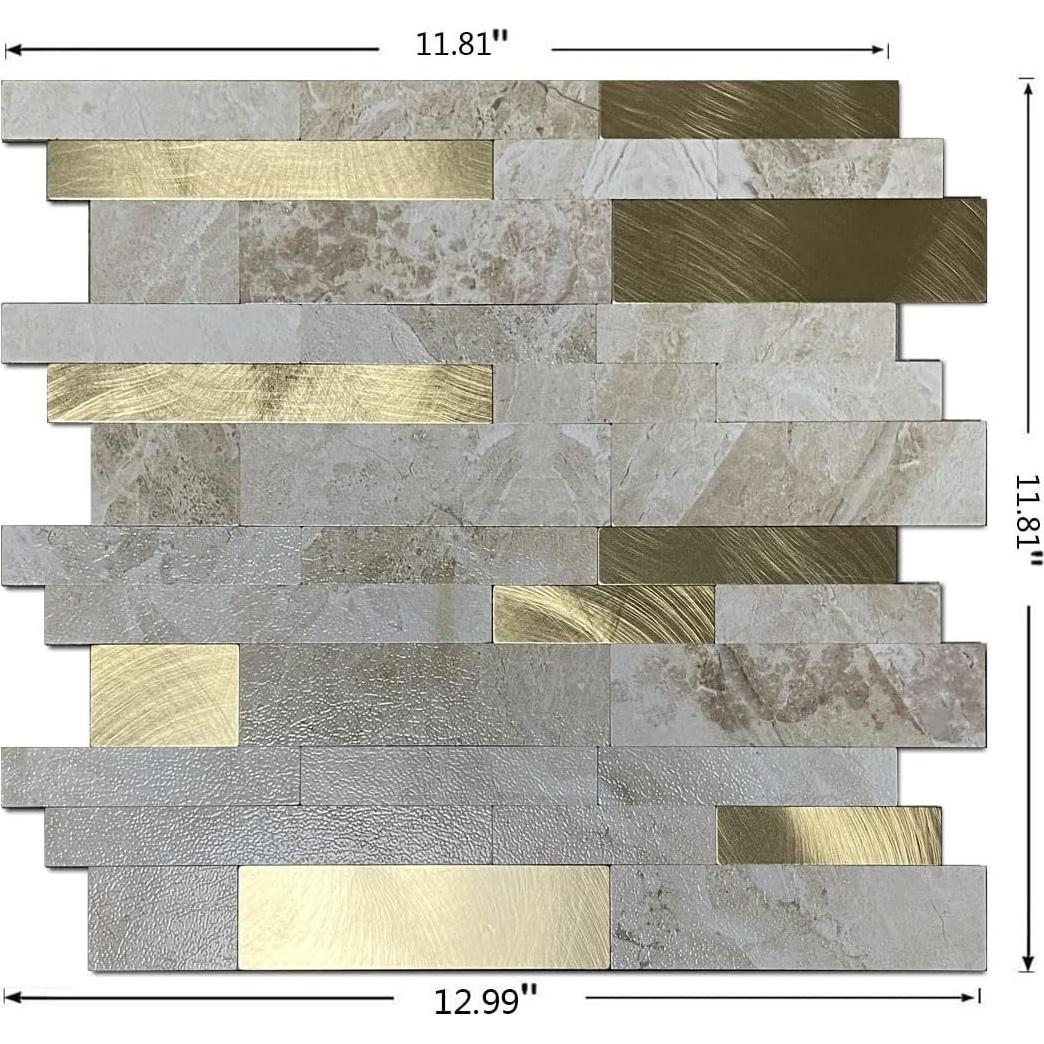 Azulejos Autoadhesivos XUANINY 10 Hojas 30x30 cm Mármol Beige
