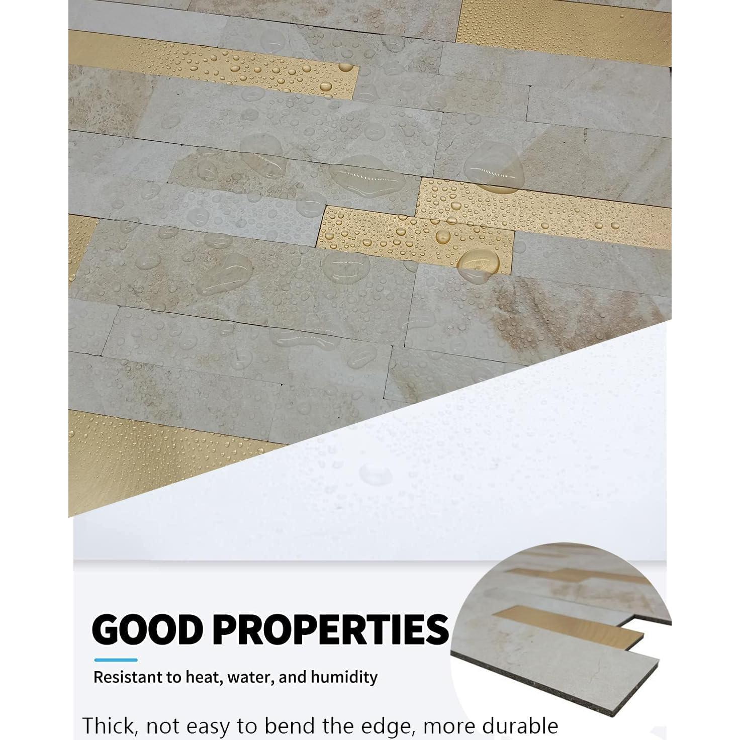 Azulejos Autoadhesivos XUANINY 10 Hojas 30x30 cm Mármol Beige