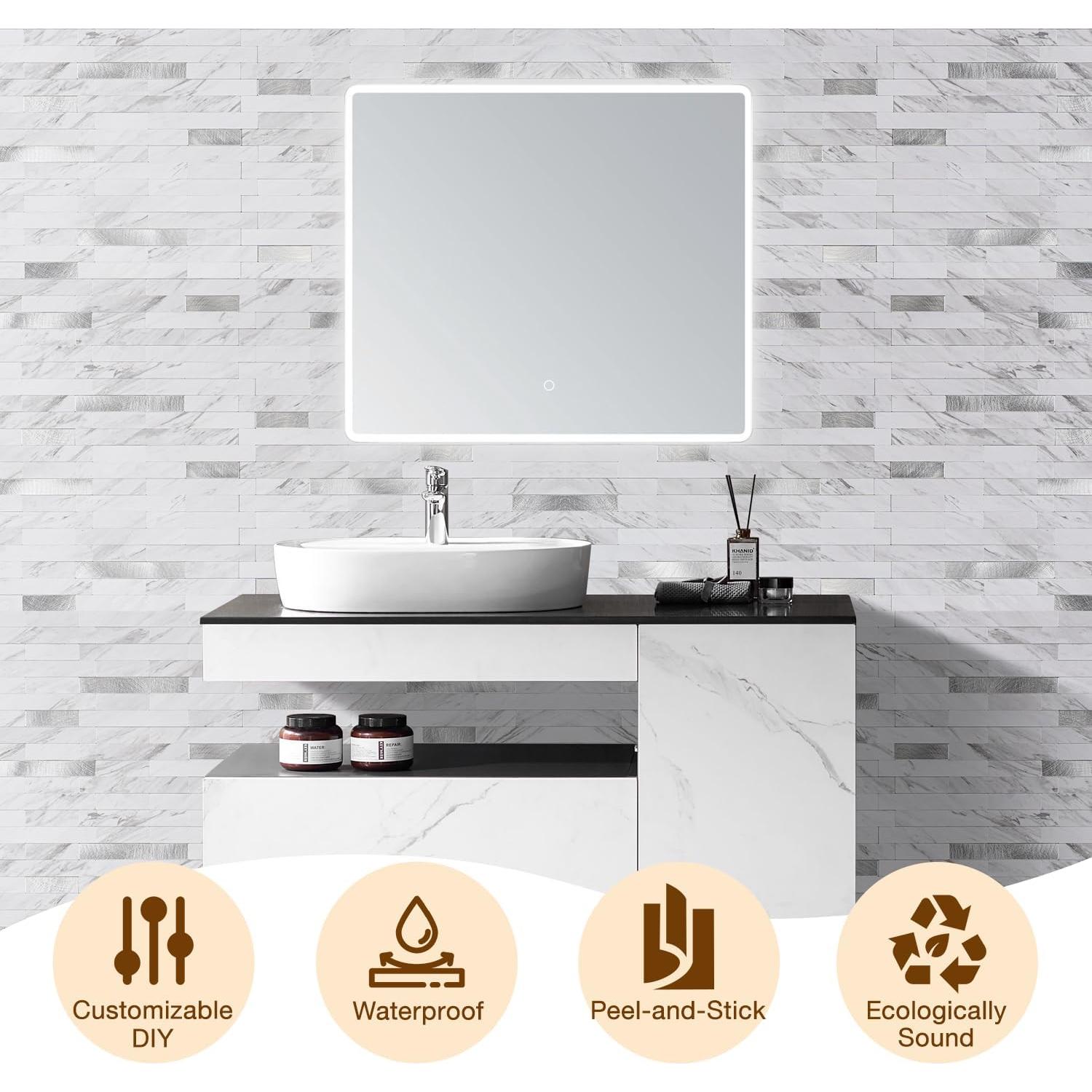 Azulejo Autoadhesivo 3D Havenly - Mármol Blanco 20 Piezas