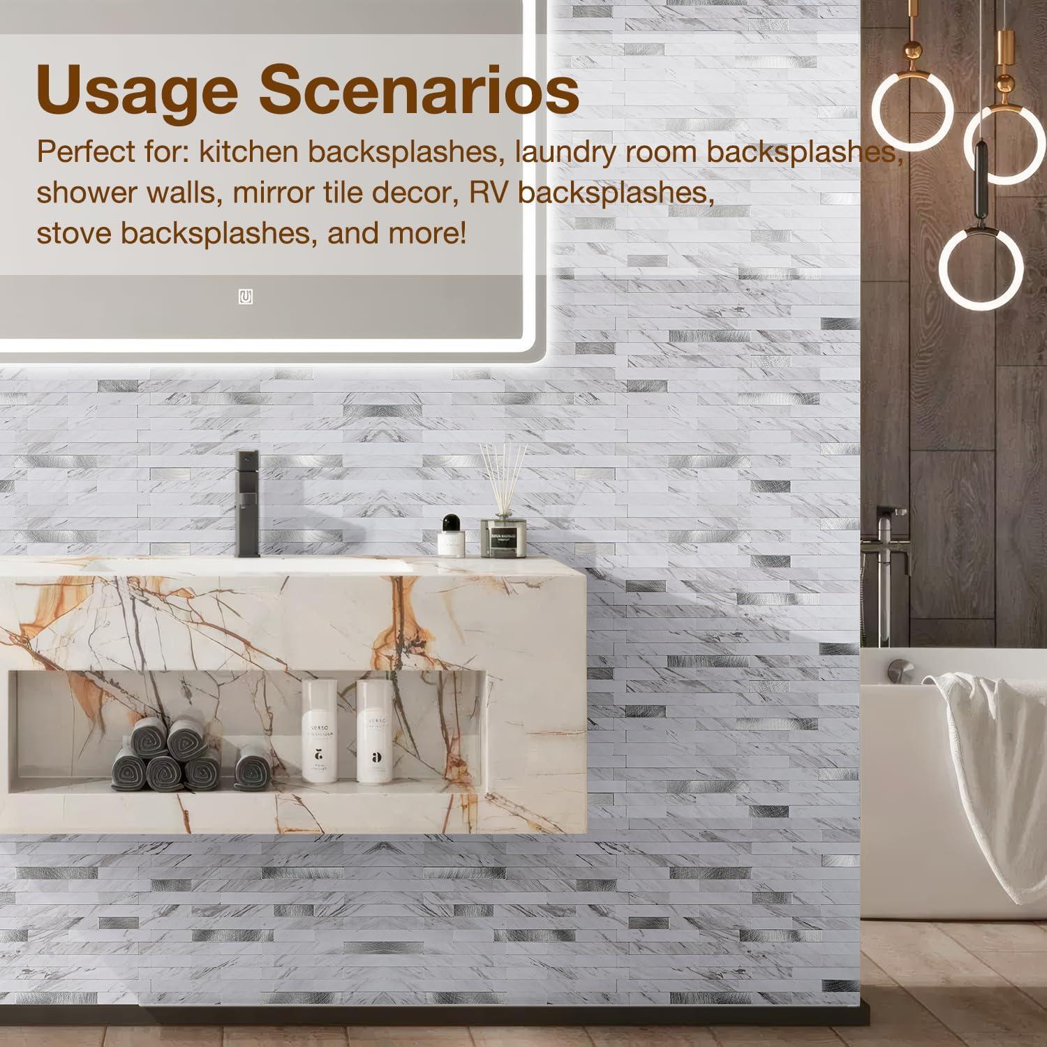 Azulejo Autoadhesivo 3D Havenly - Mármol Blanco 20 Piezas