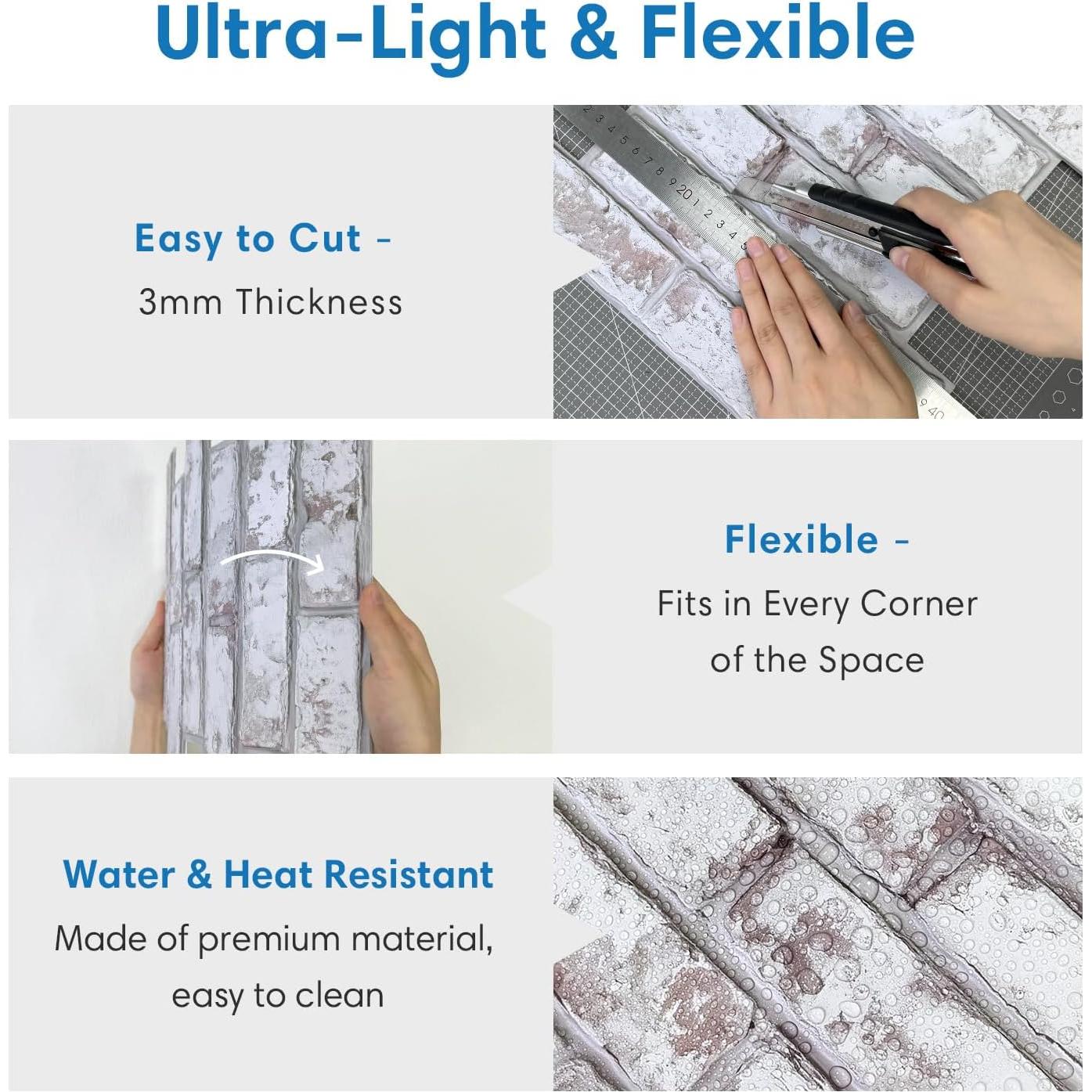 Paneles de Pared 3D Autoadhesivos COMSTICKC Ladrillo Falso 30x30 cm