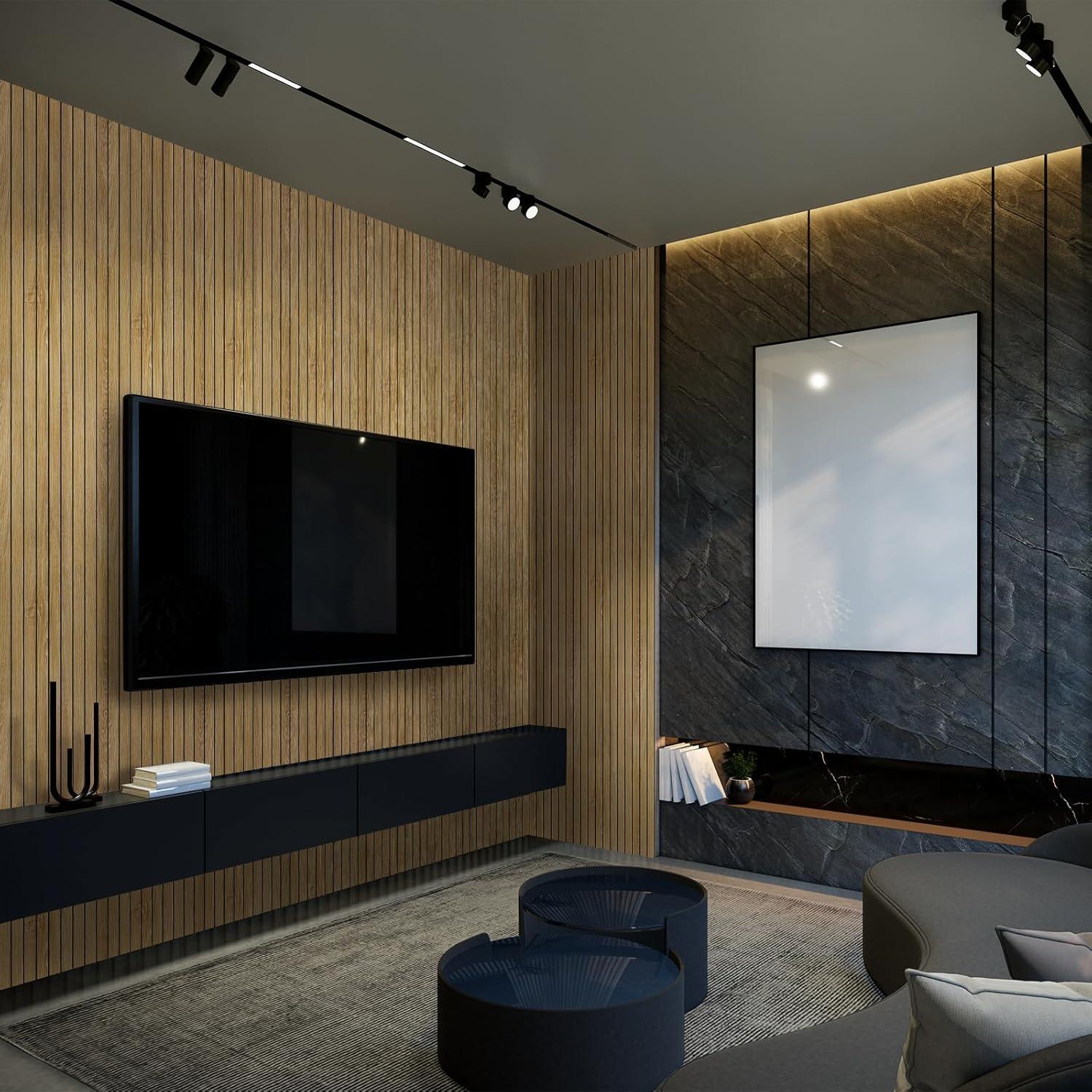 Paneles de Pared Aislantes Autoadhesivos WADILE 39.9x260 cm Roble Claro