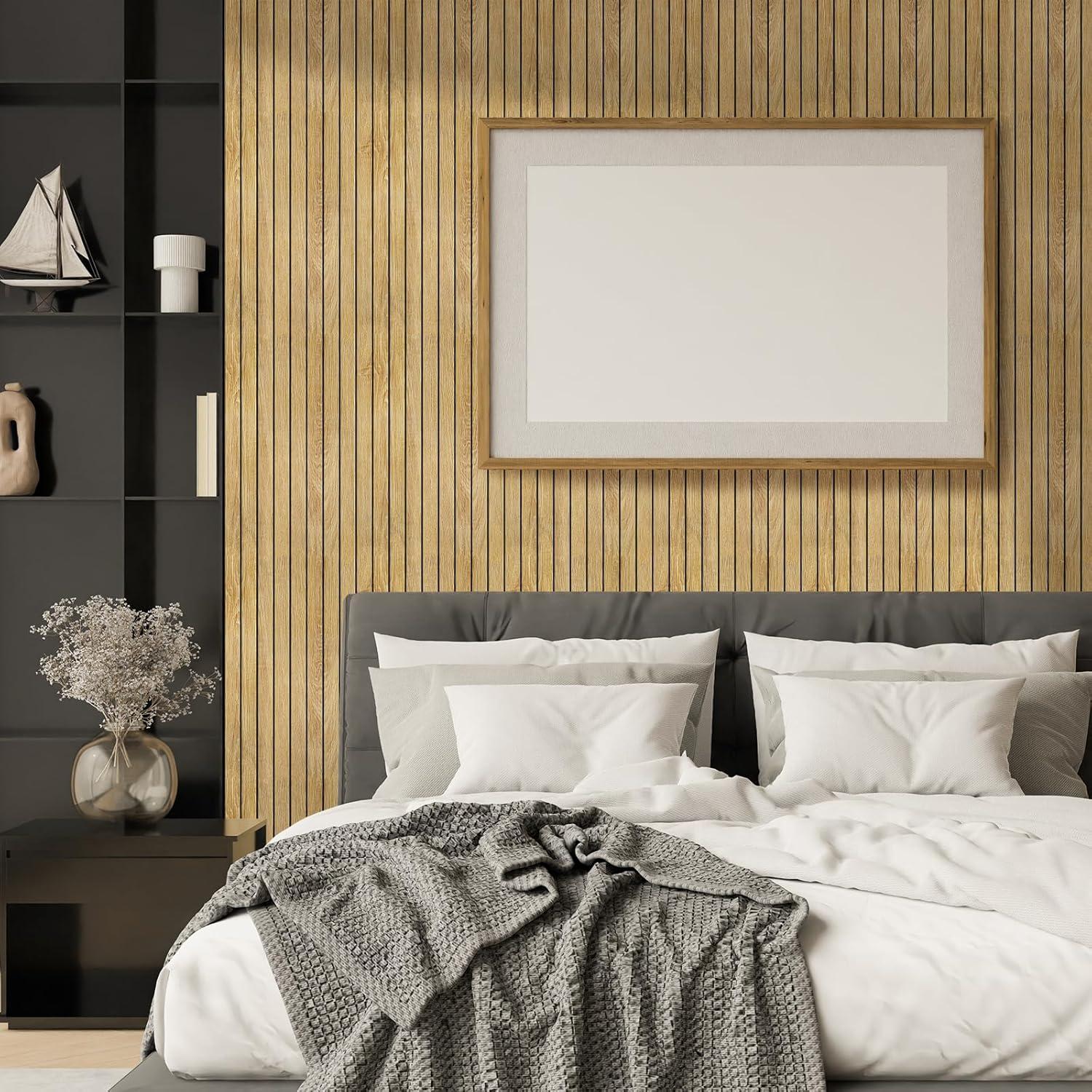 Paneles de Pared Aislantes Autoadhesivos WADILE 39.9x260 cm Roble Claro