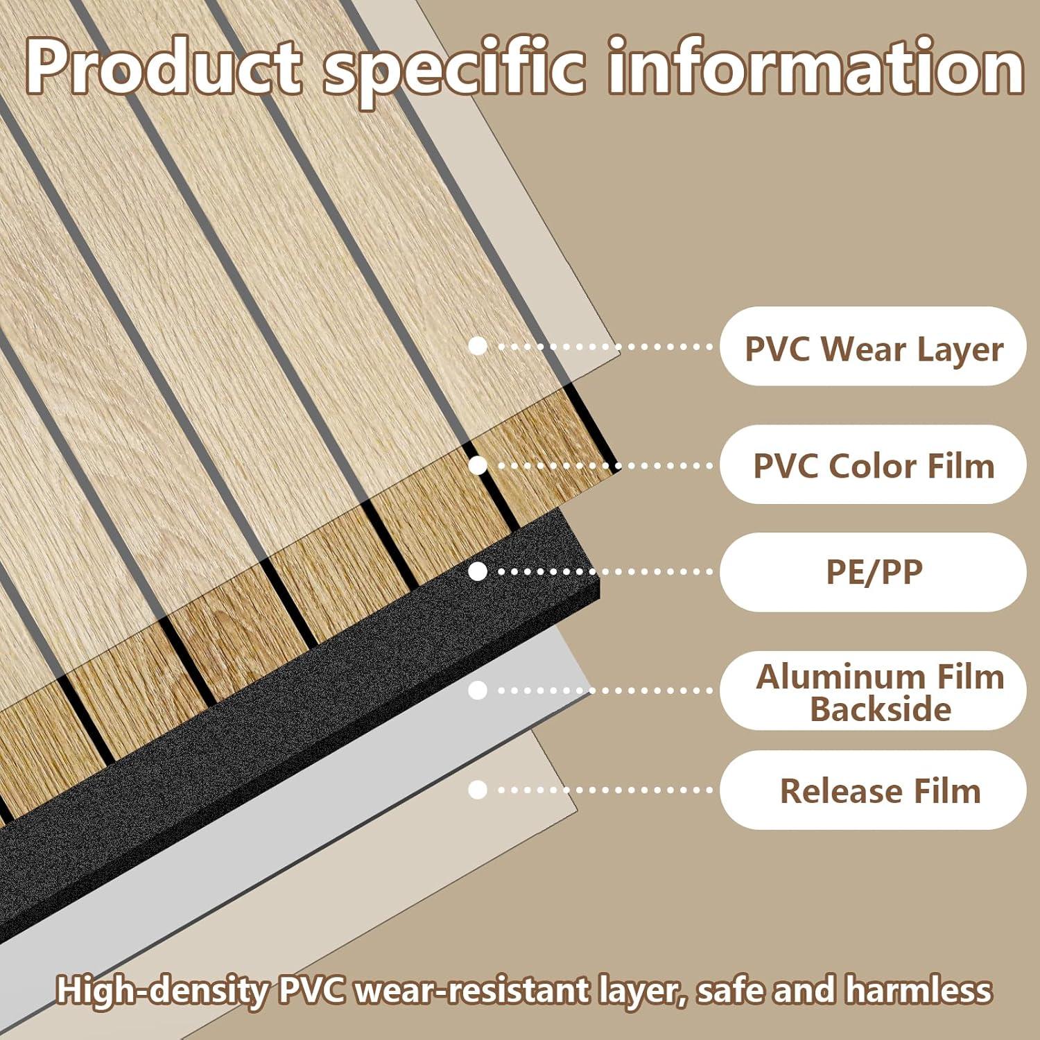 Paneles de Pared Aislantes Autoadhesivos WADILE 39.9x260 cm Roble Claro