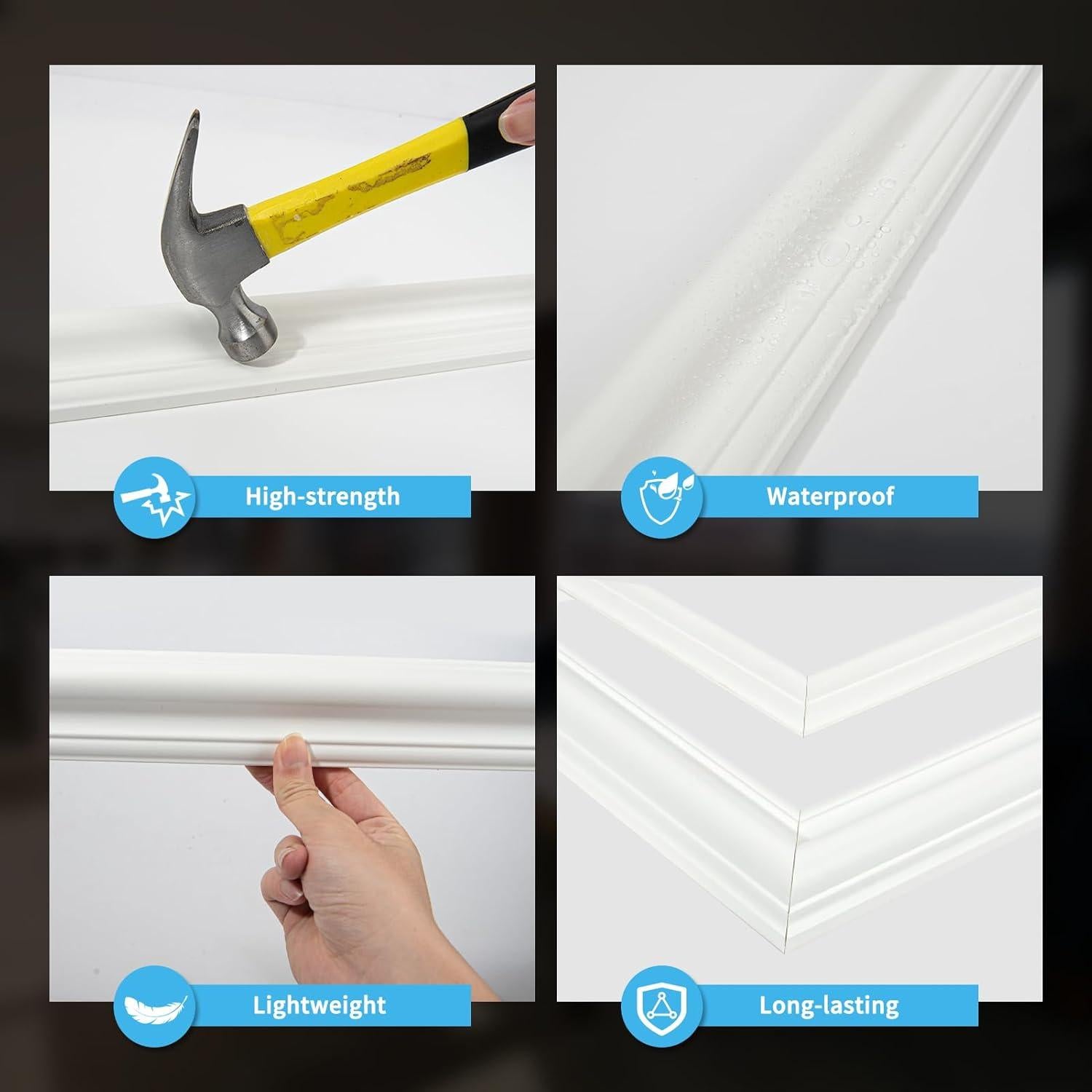 Juego de Molduras de Pared Pre-Cortadas Art3d 12 Marcos Blancos