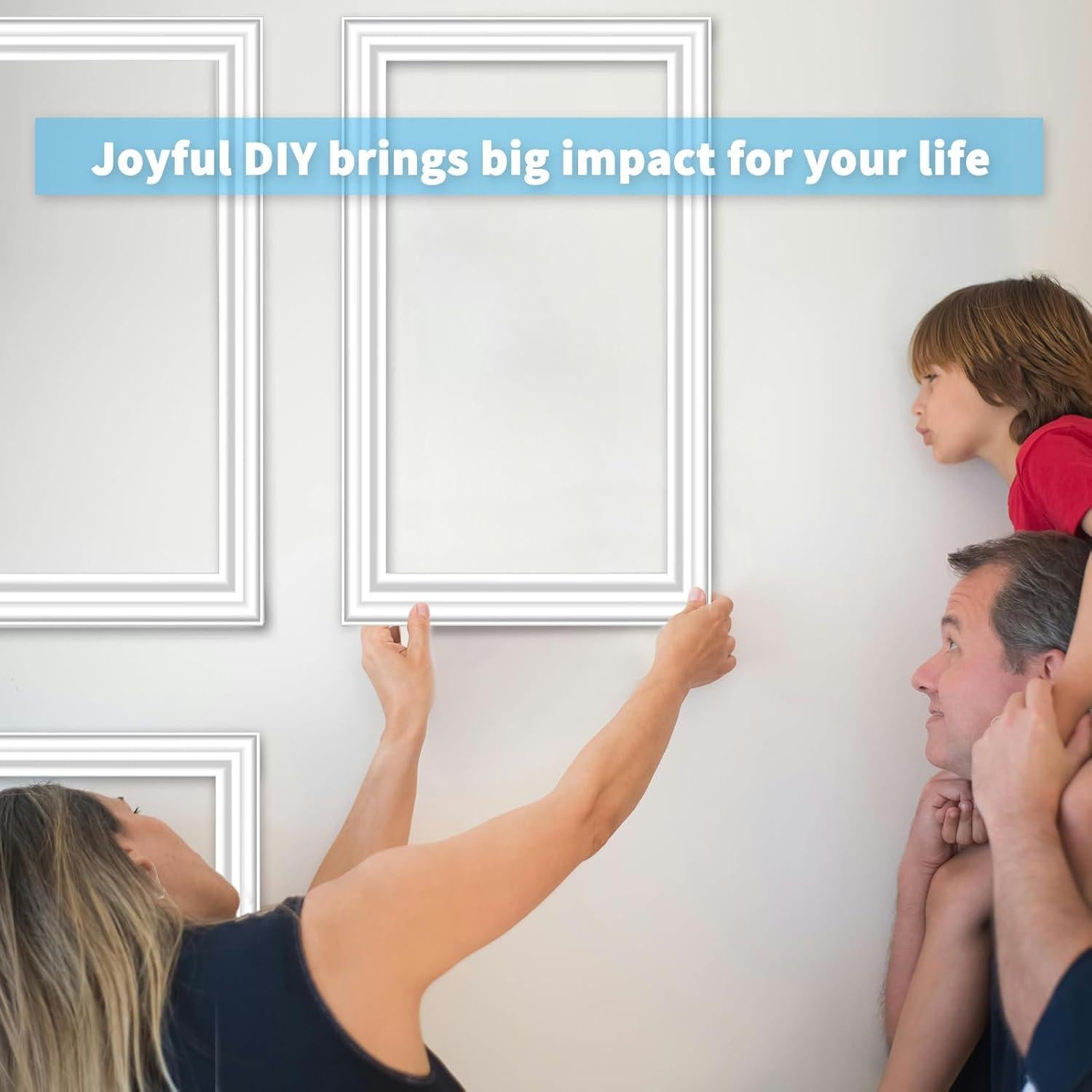 Juego de Molduras de Pared Pre-Cortadas Art3d 12 Marcos Blancos