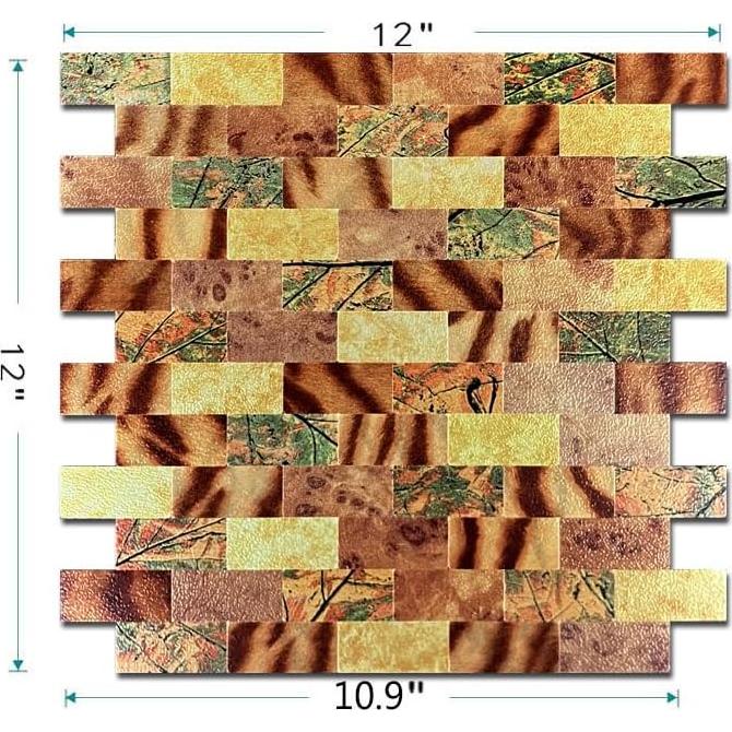 Azulejo Autoadhesivo 3D Weimeisc Aluminio 10 Hojas 30.48x27.69cm