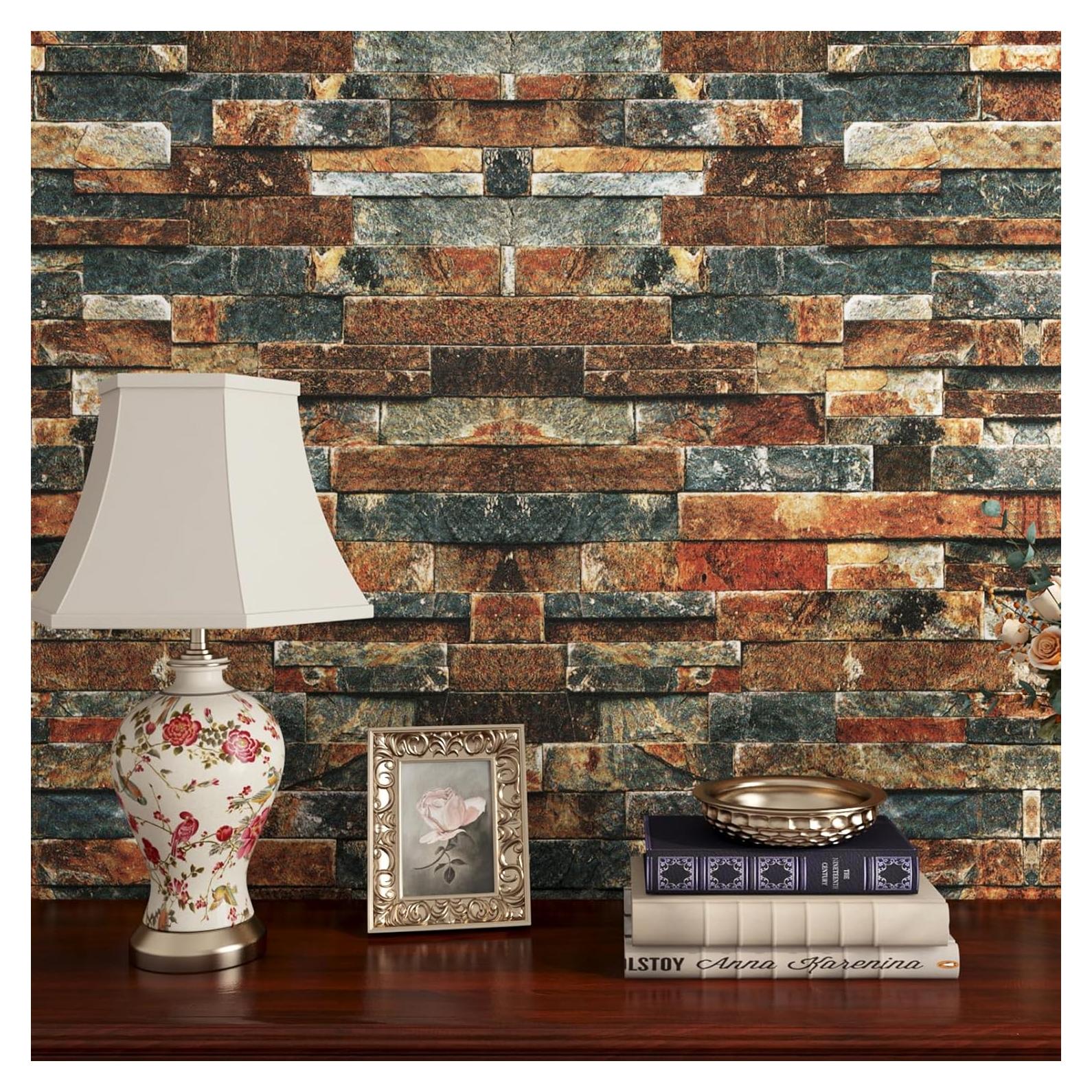 Papel Tapiz Autoadhesivo FunStick Ladrillo 3D 40x12m