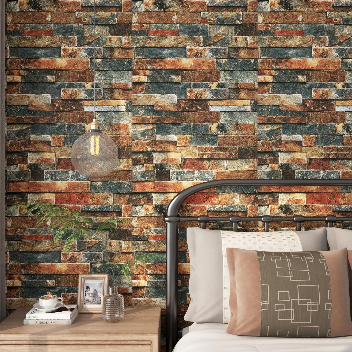 Papel Tapiz Autoadhesivo FunStick Ladrillo 3D 40x12m