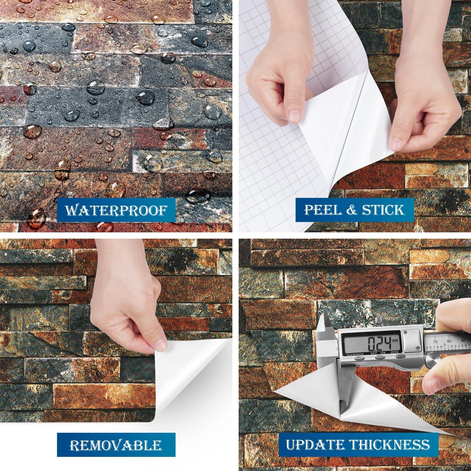 Papel Tapiz Autoadhesivo FunStick Ladrillo 3D 40x12m