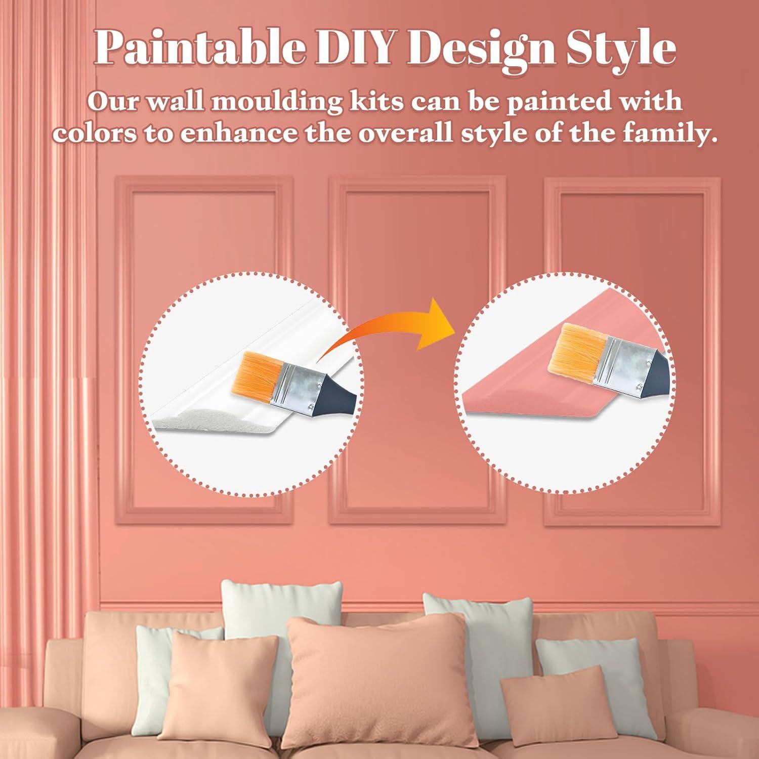 Kit de Molduras de Pared Autoadhesivas WANGDAYUAN 3 Set 30 Piezas