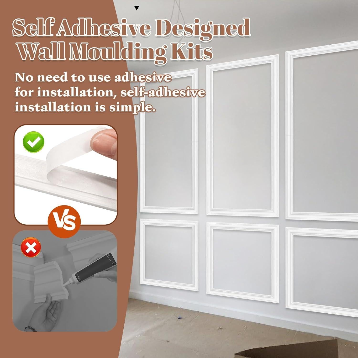 Kit de Molduras de Pared Autoadhesivas WANGDAYUAN 3 Set 30 Piezas