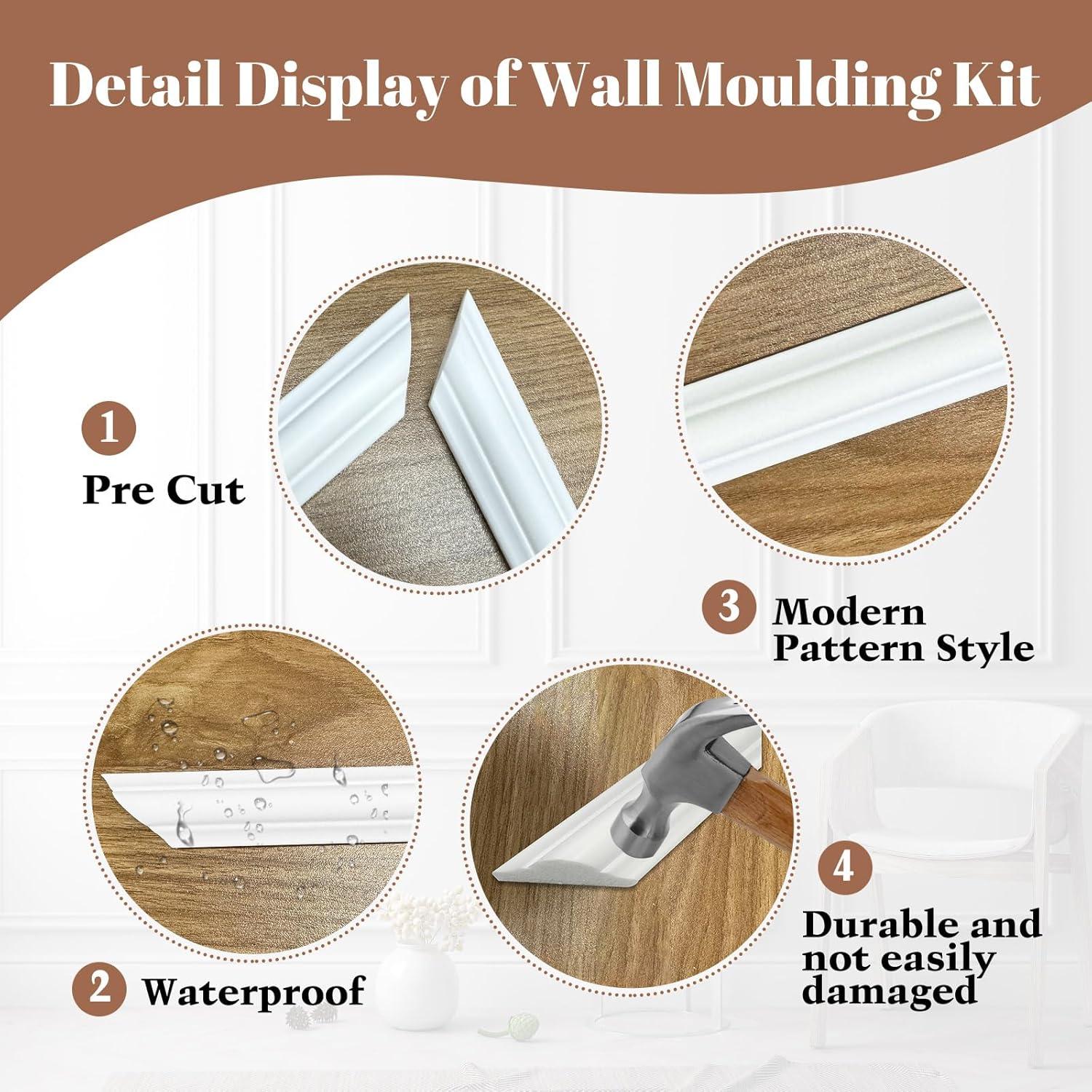 Kit de Molduras de Pared Autoadhesivas WANGDAYUAN 3 Set 30 Piezas