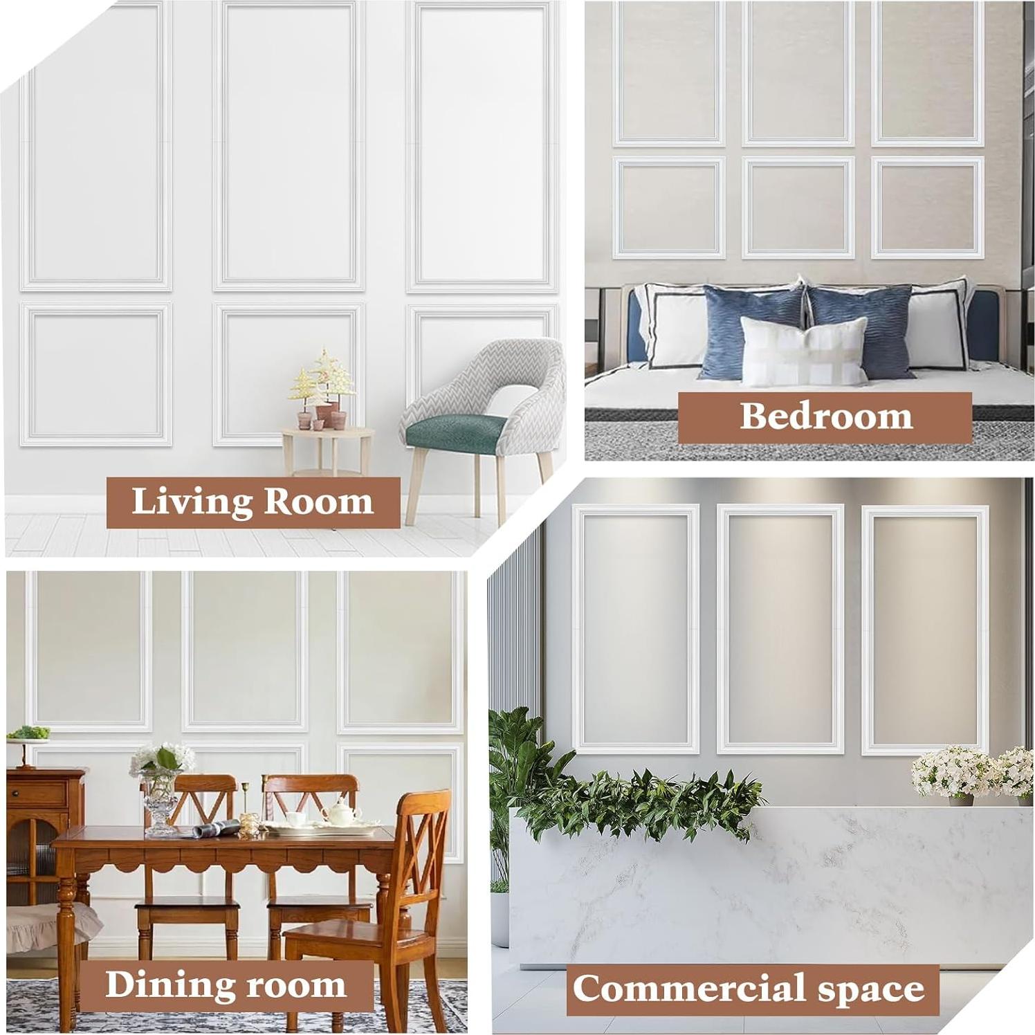 Kit de Molduras de Pared Autoadhesivas WANGDAYUAN 3 Set 30 Piezas