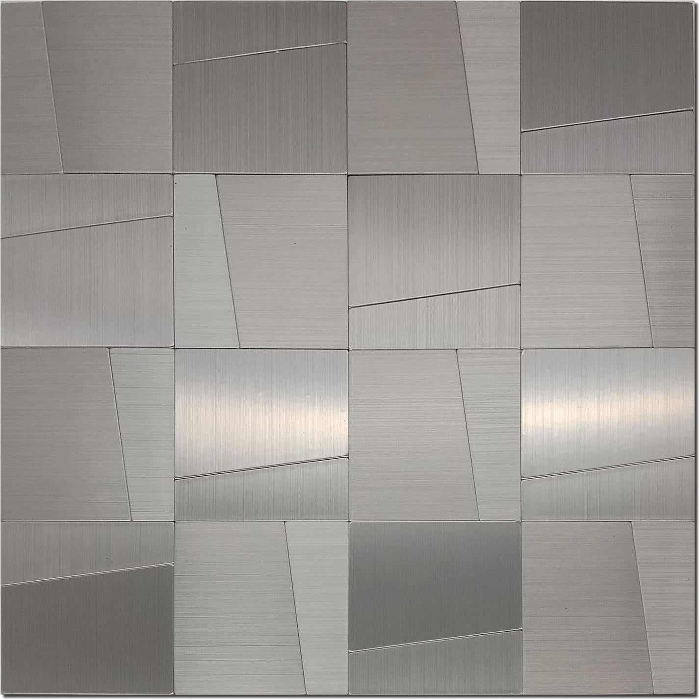 Azulejos Autoadhesivos YMMXGE 10 Piezas 30x30cm Acero Inoxidable