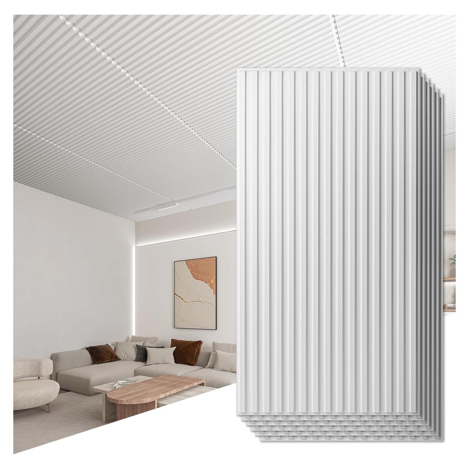 Paneles de Pared 3D Art3d - 6 Piezas 61x122 cm Blanco