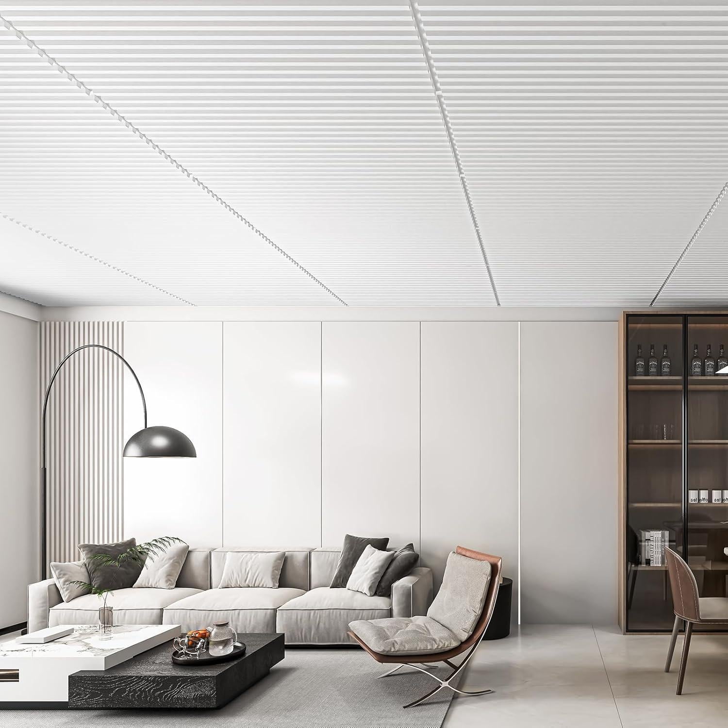 Paneles de Pared 3D Art3d - 6 Piezas 61x122 cm Blanco