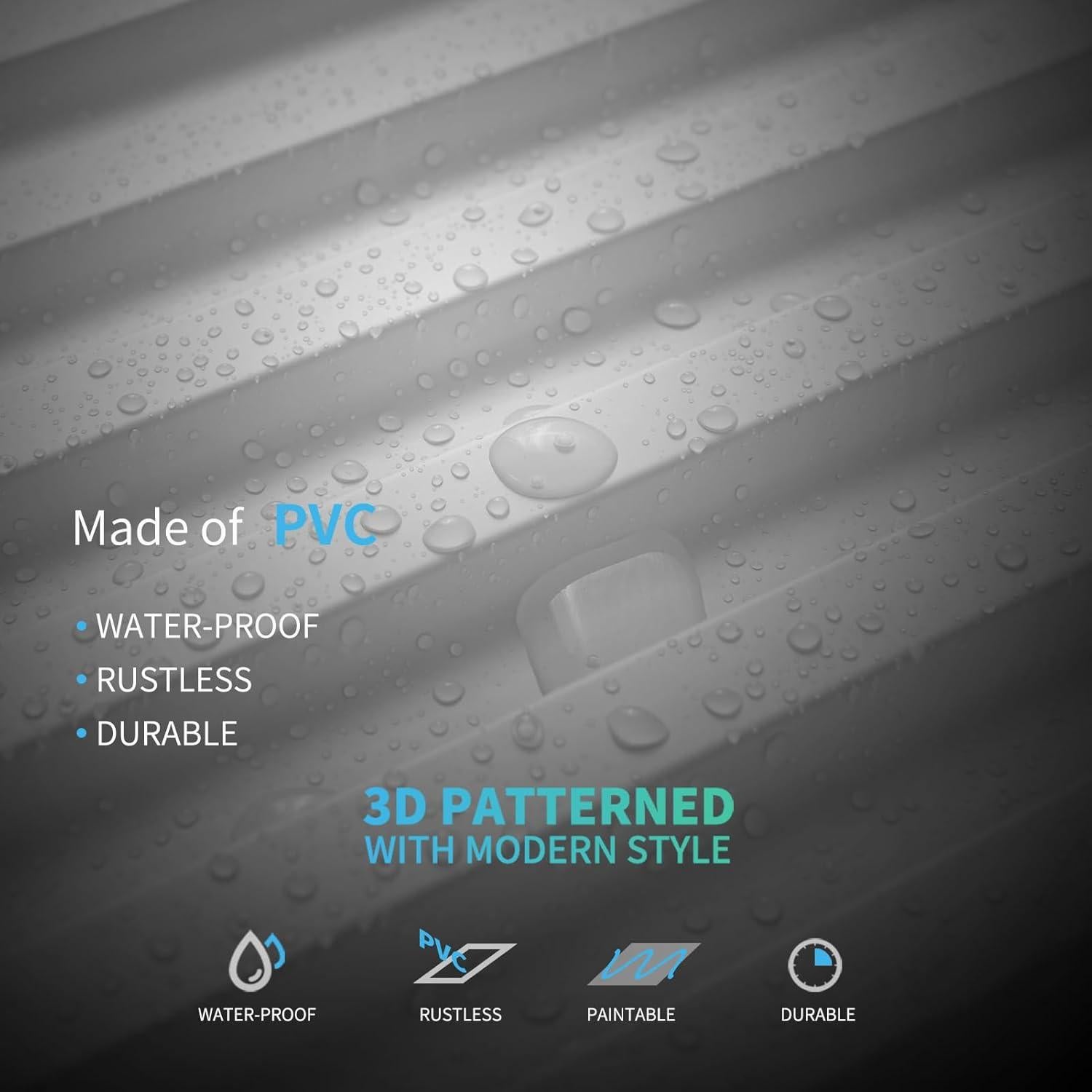 Paneles de Pared 3D Art3d - 6 Piezas 61x122 cm Blanco