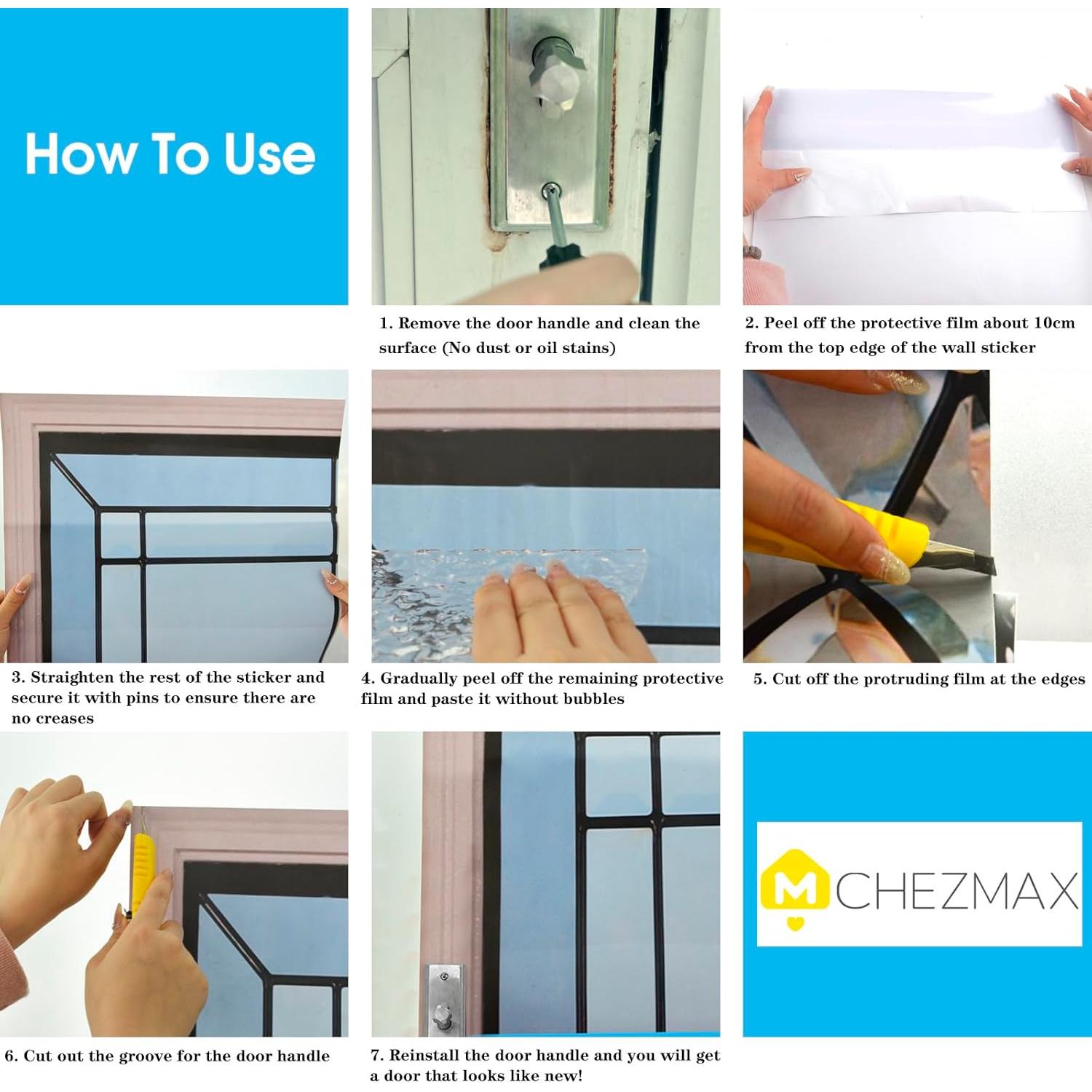 Pegatinas de Puerta ChezMax 3D Autoadhesivas 77x200 cm