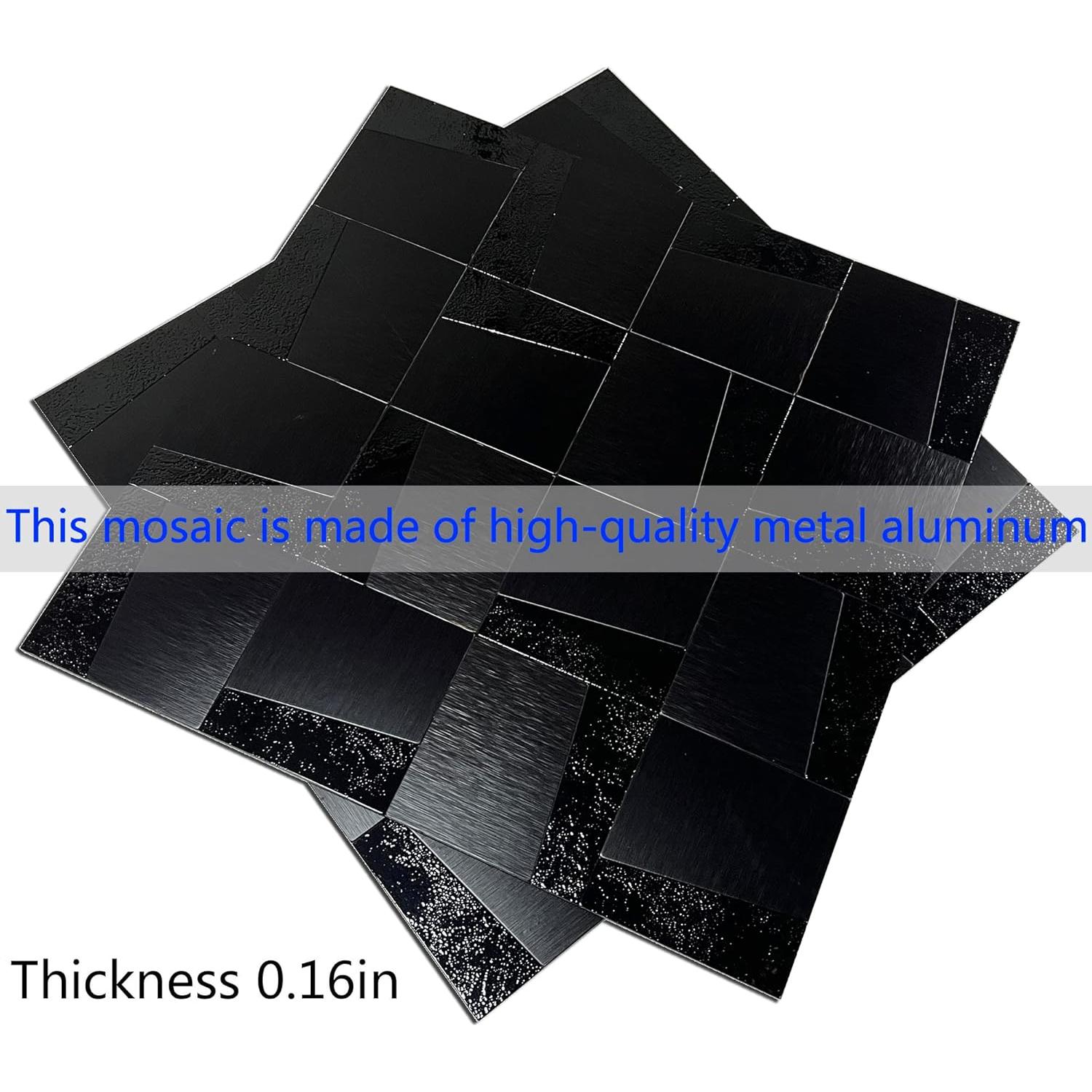 Azulejos Autoadhesivos XUANINY 3D Metal Gris Cepillado 30x30cm