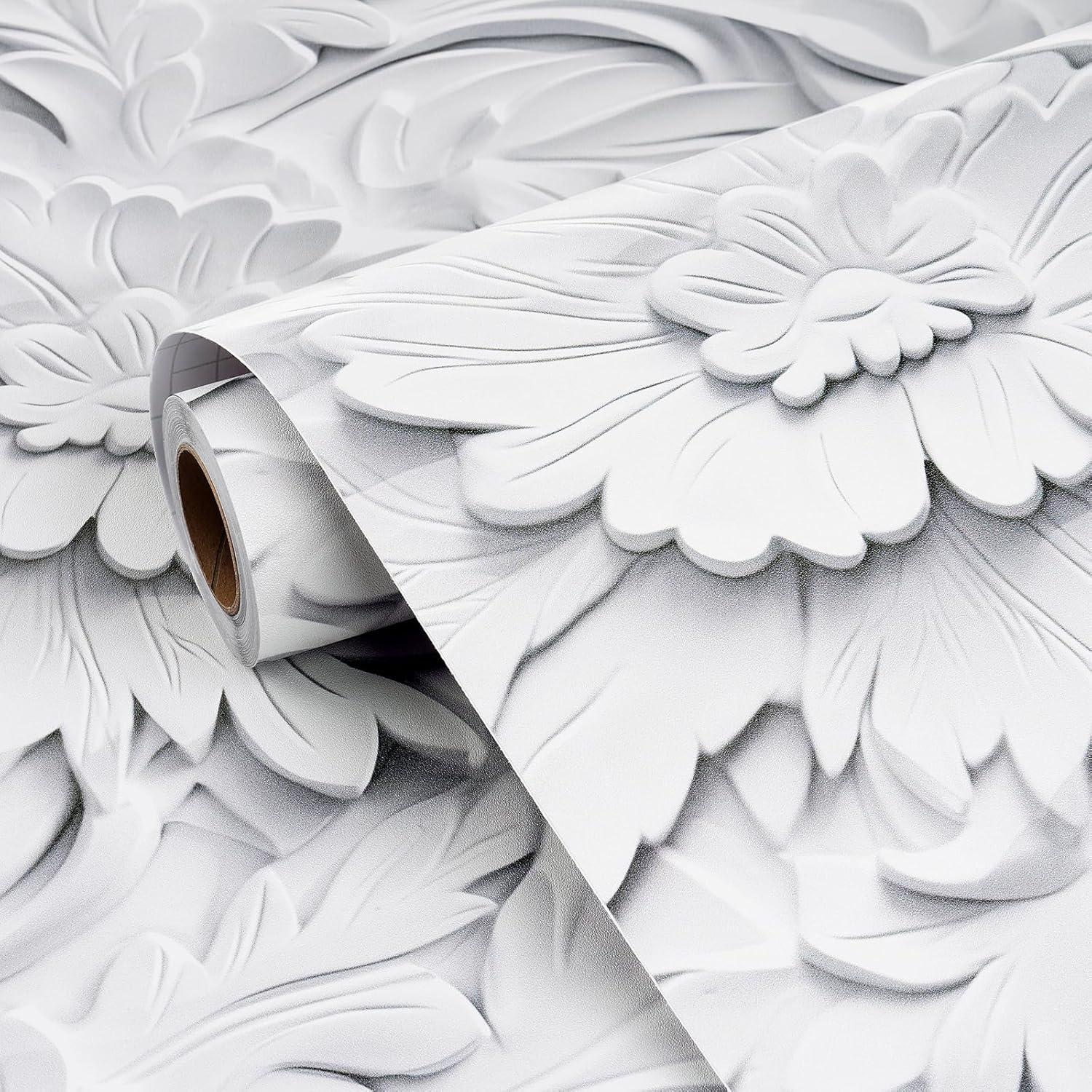 Papel Tapiz Floral 3D Autoadhesivo FunStick 44.5 cm x 3 m