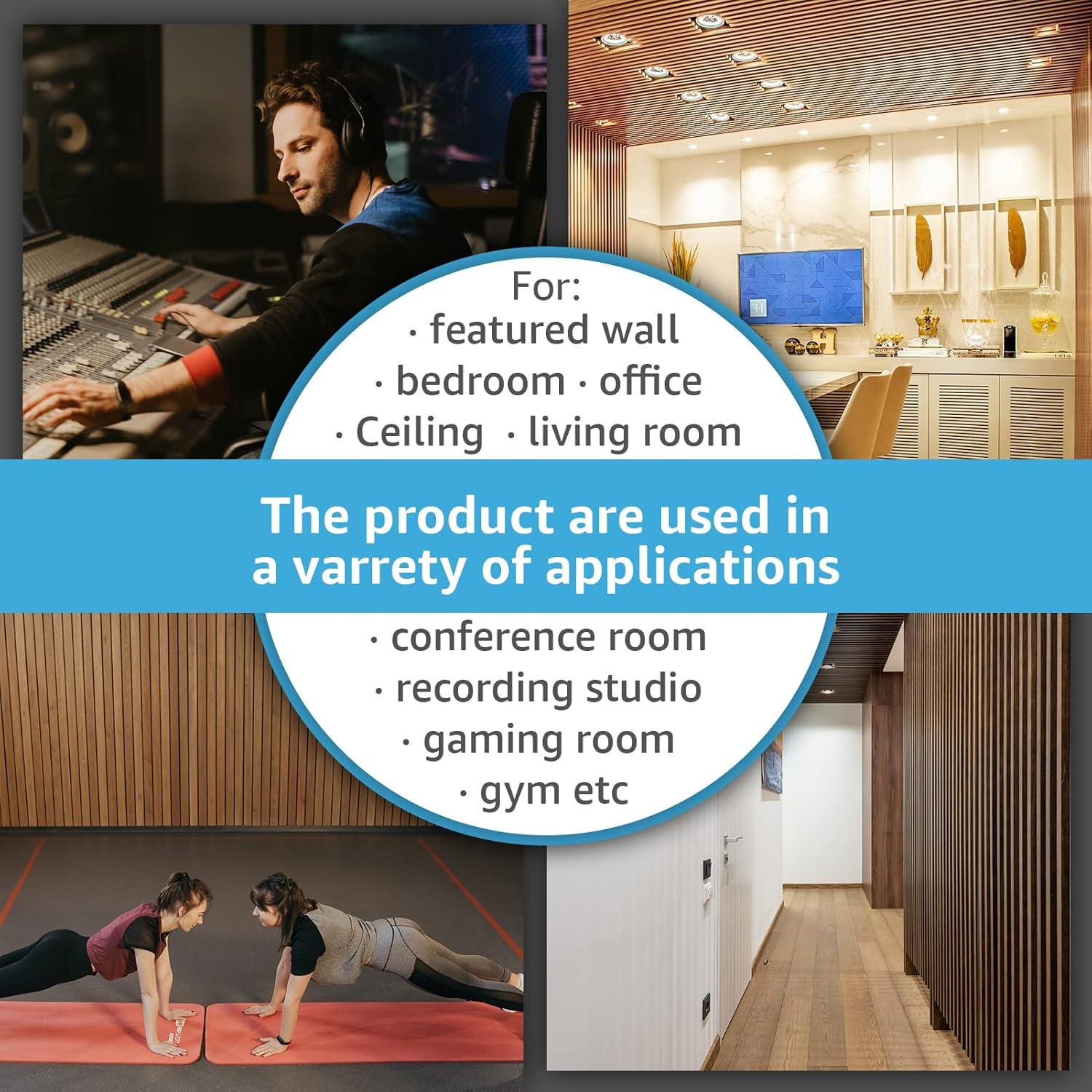 Paneles Acústicos de Madera Art3d 4 Piezas 240x20 cm Nogal