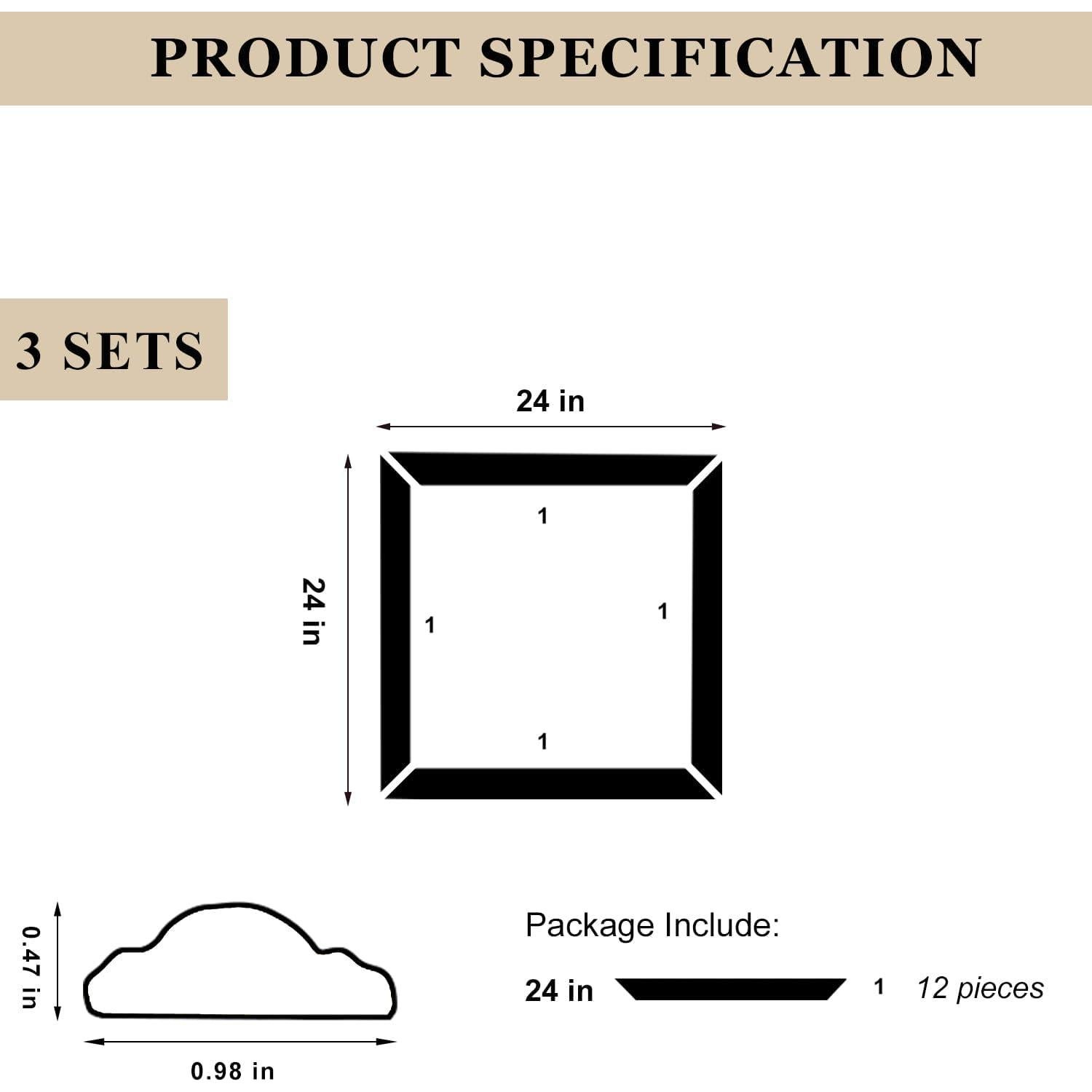 Kit de Moldura de Pared Autoadhesiva TRAIN2 ART 60.96x60.96 cm