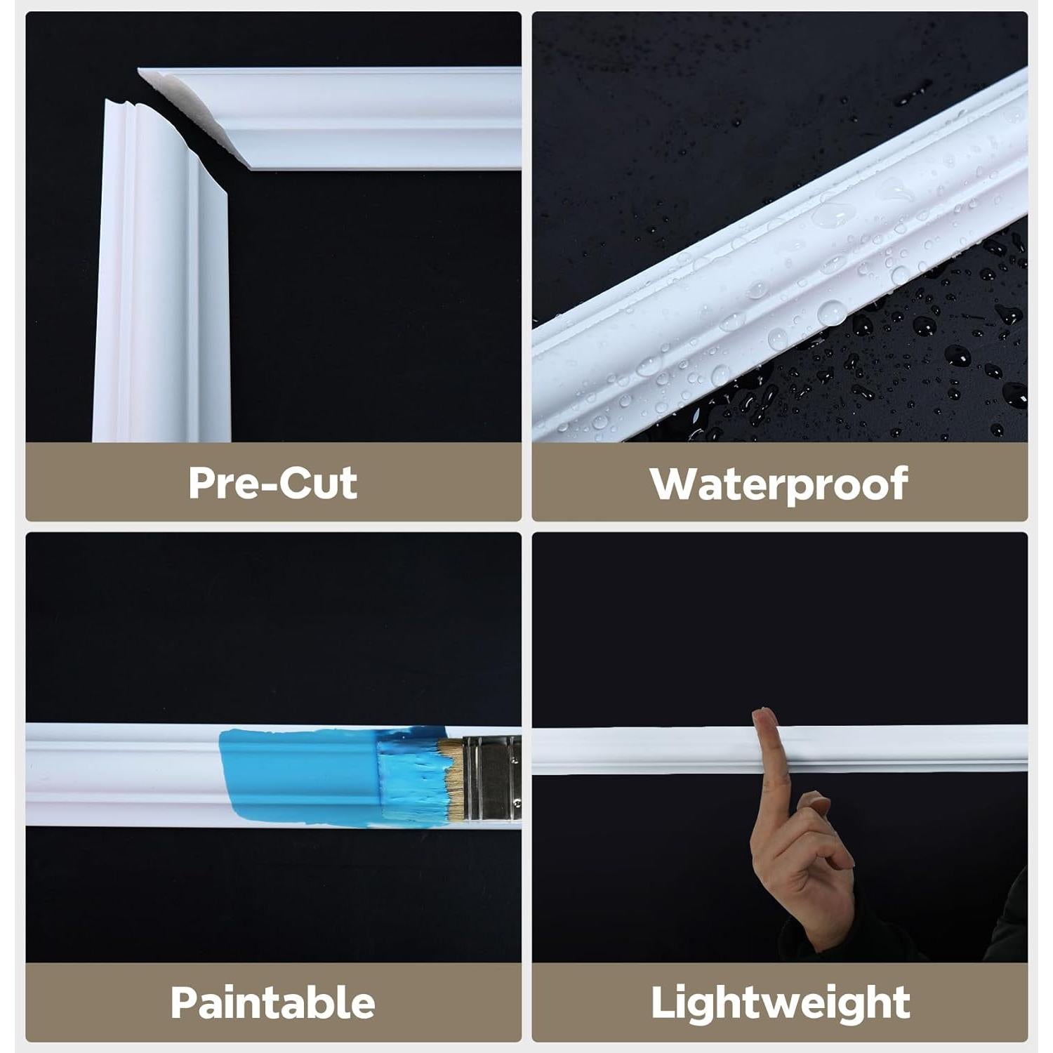 Juego de Molduras de Paneles de Pared STICKGOO 6 Marcos Blancos