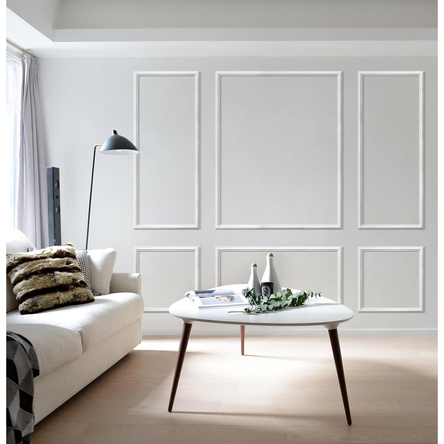 Juego de Molduras de Paneles de Pared STICKGOO 6 Marcos Blancos