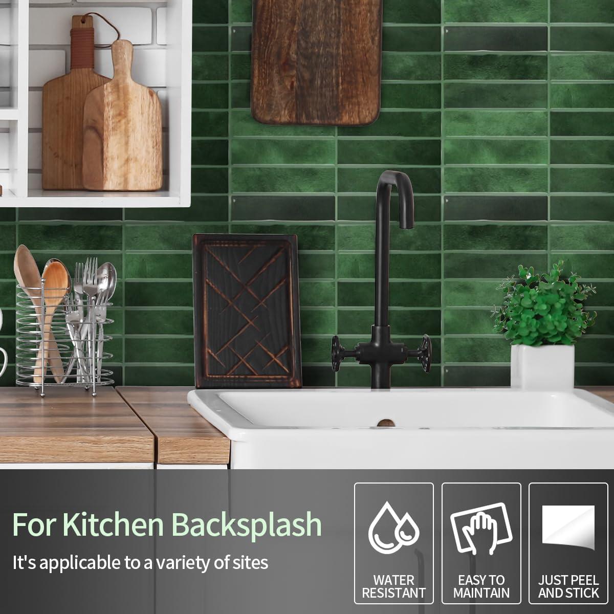 Azulejos de Pared 3D Autoadhesivos DAGOU Verde 30.5x22.9 cm