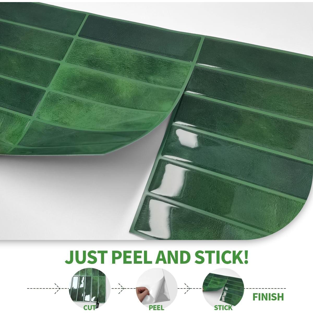 Azulejos de Pared 3D Autoadhesivos DAGOU Verde 30.5x22.9 cm