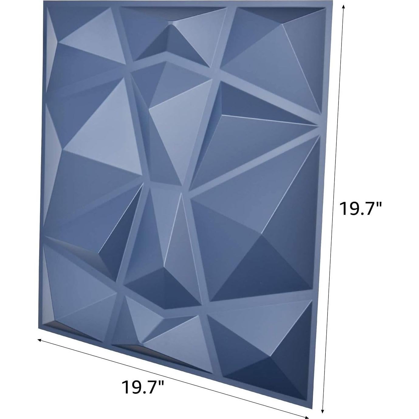 Paneles de Pared 3D Art3d Diamante Azul 12 Piezas 30.48cm