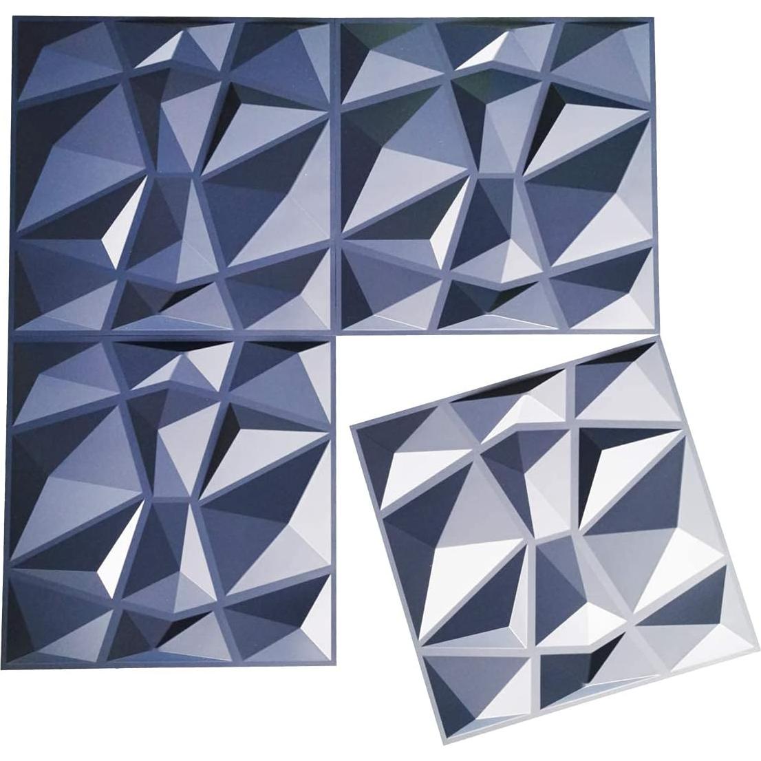 Paneles de Pared 3D Art3d Diamante Azul 12 Piezas 30.48cm