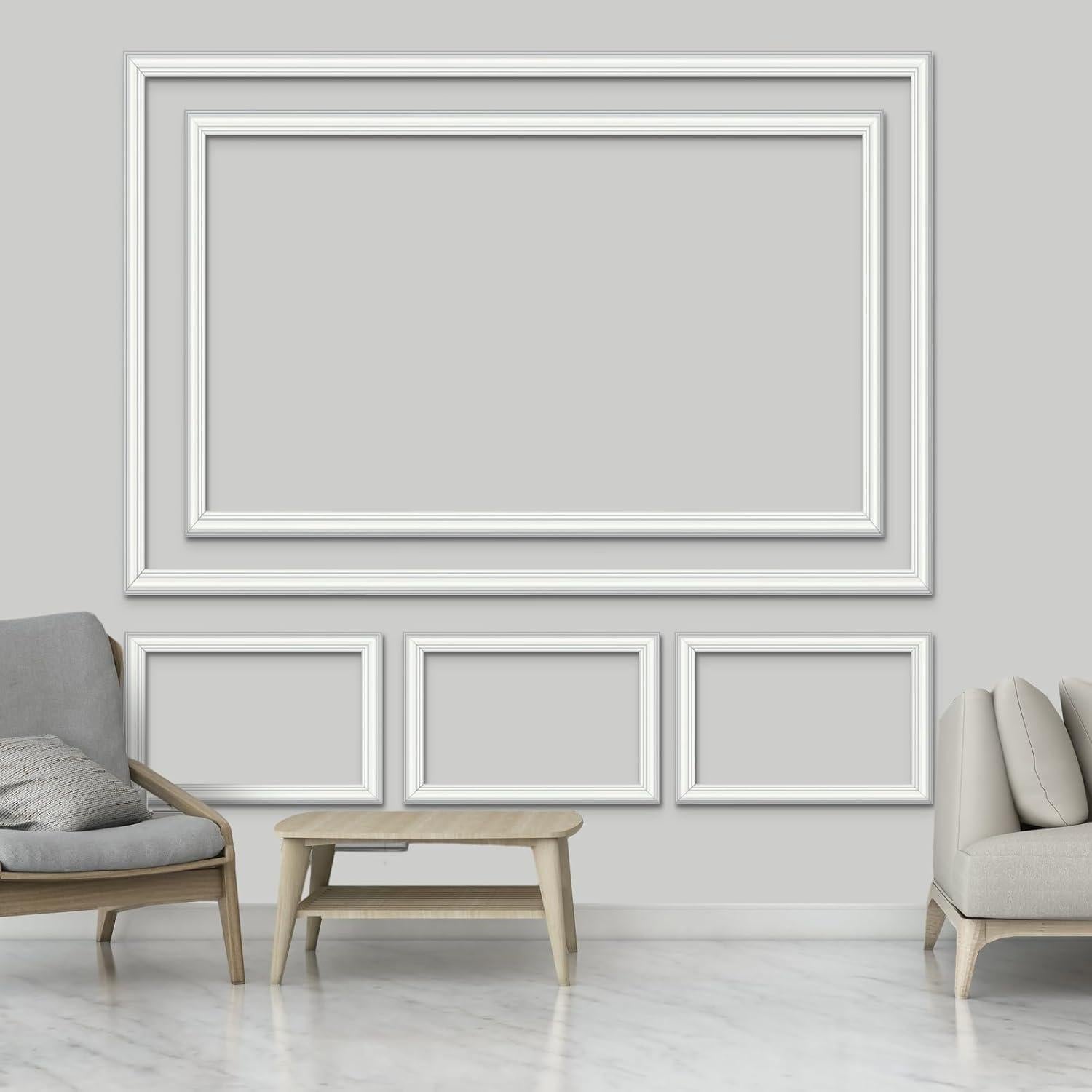 Kit de Moldura de Pared Autoadhesiva Pangda 32 Paneles Blancos