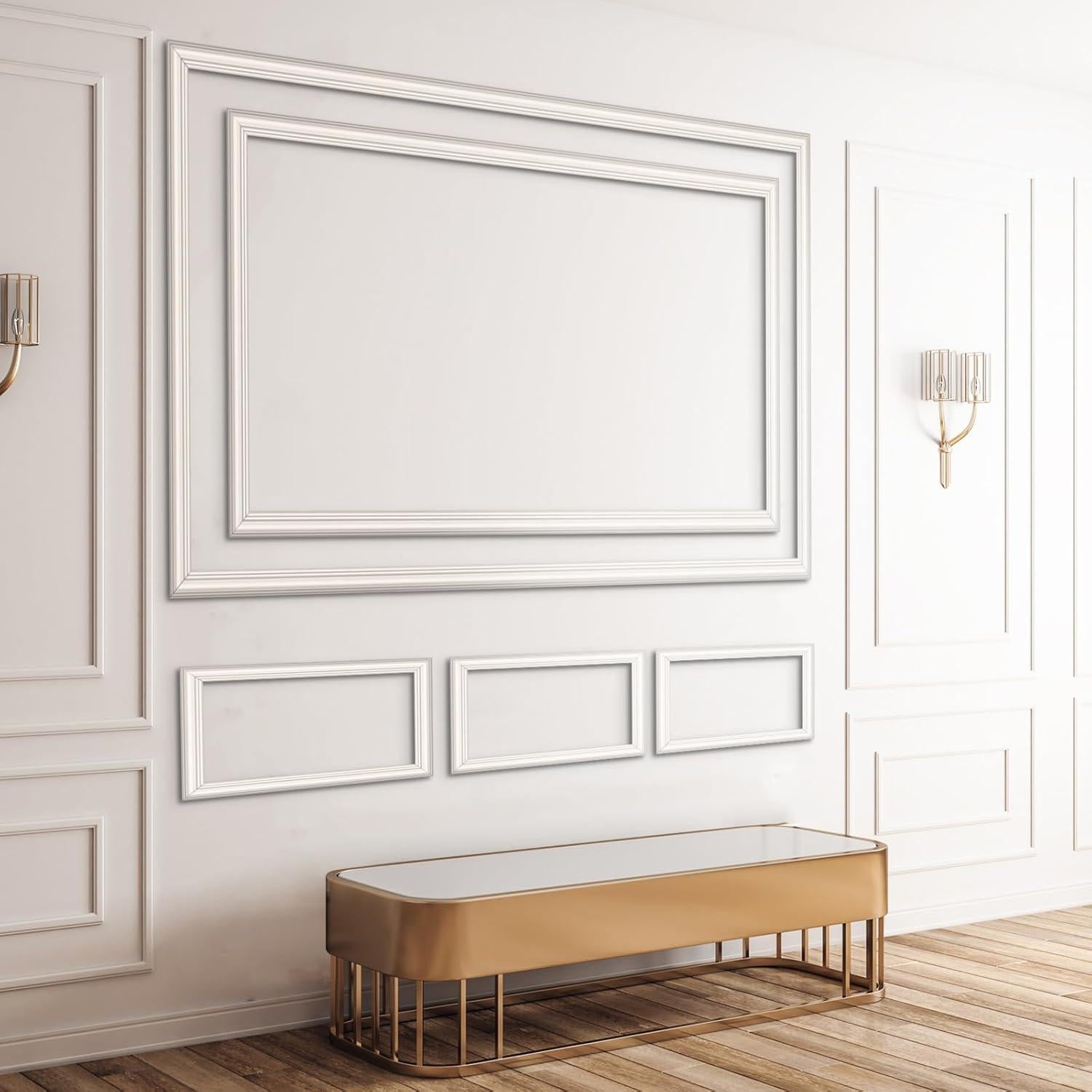 Kit de Moldura de Pared Autoadhesiva Pangda 32 Paneles Blancos