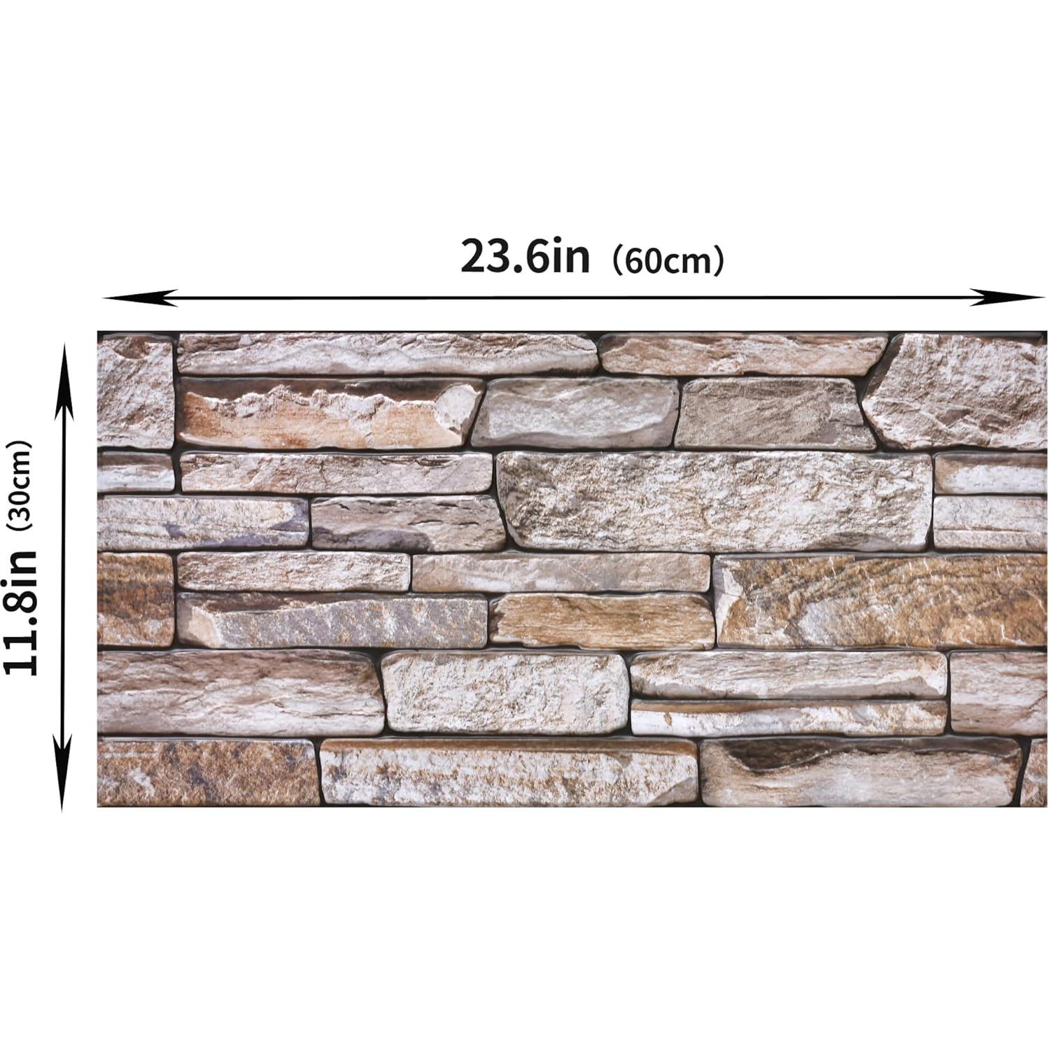 Paneles de Pared 3D Haimin Autoadhesivos Ladrillo de Roca 10 Pcs