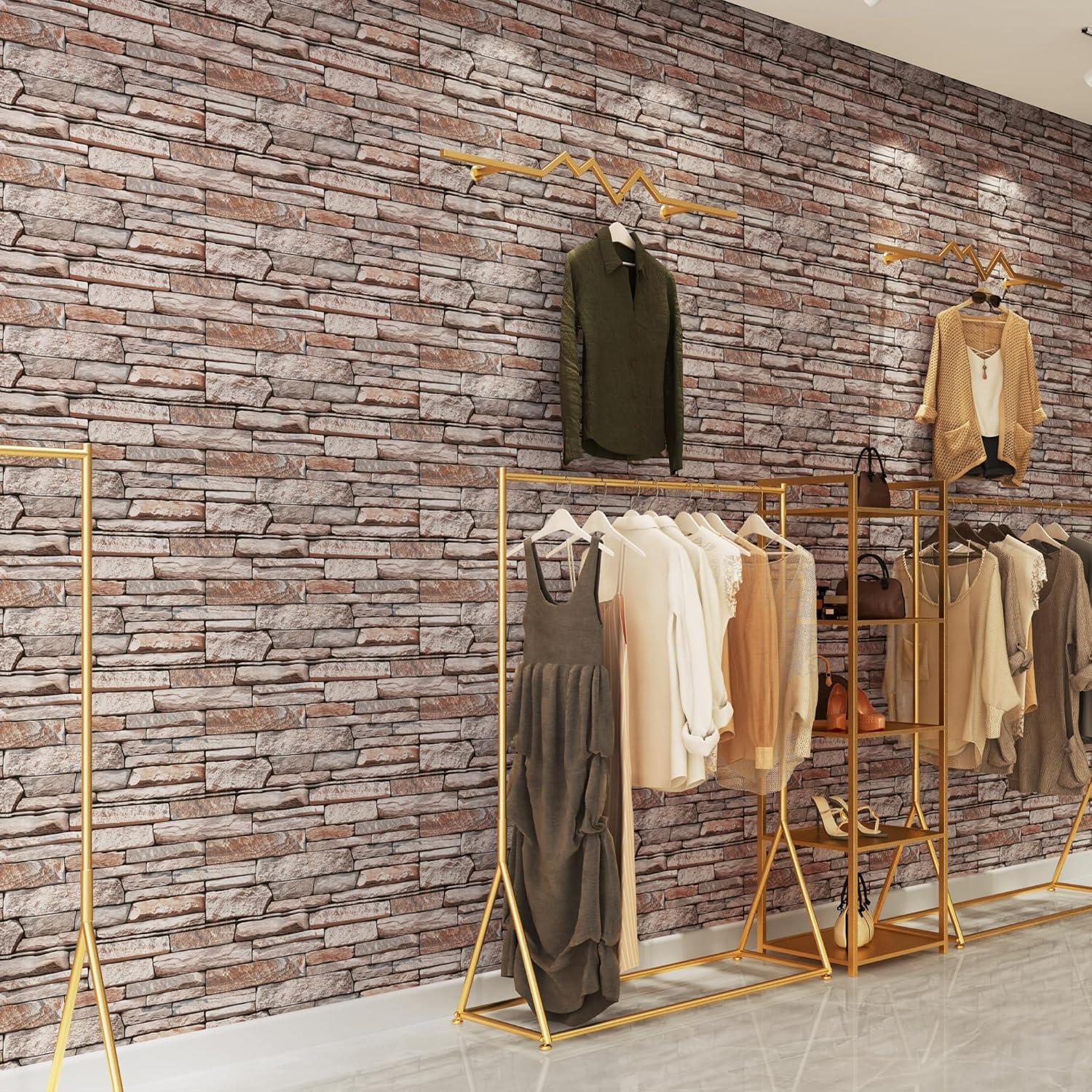 Paneles de Pared 3D Haimin Autoadhesivos Ladrillo de Roca 10 Pcs