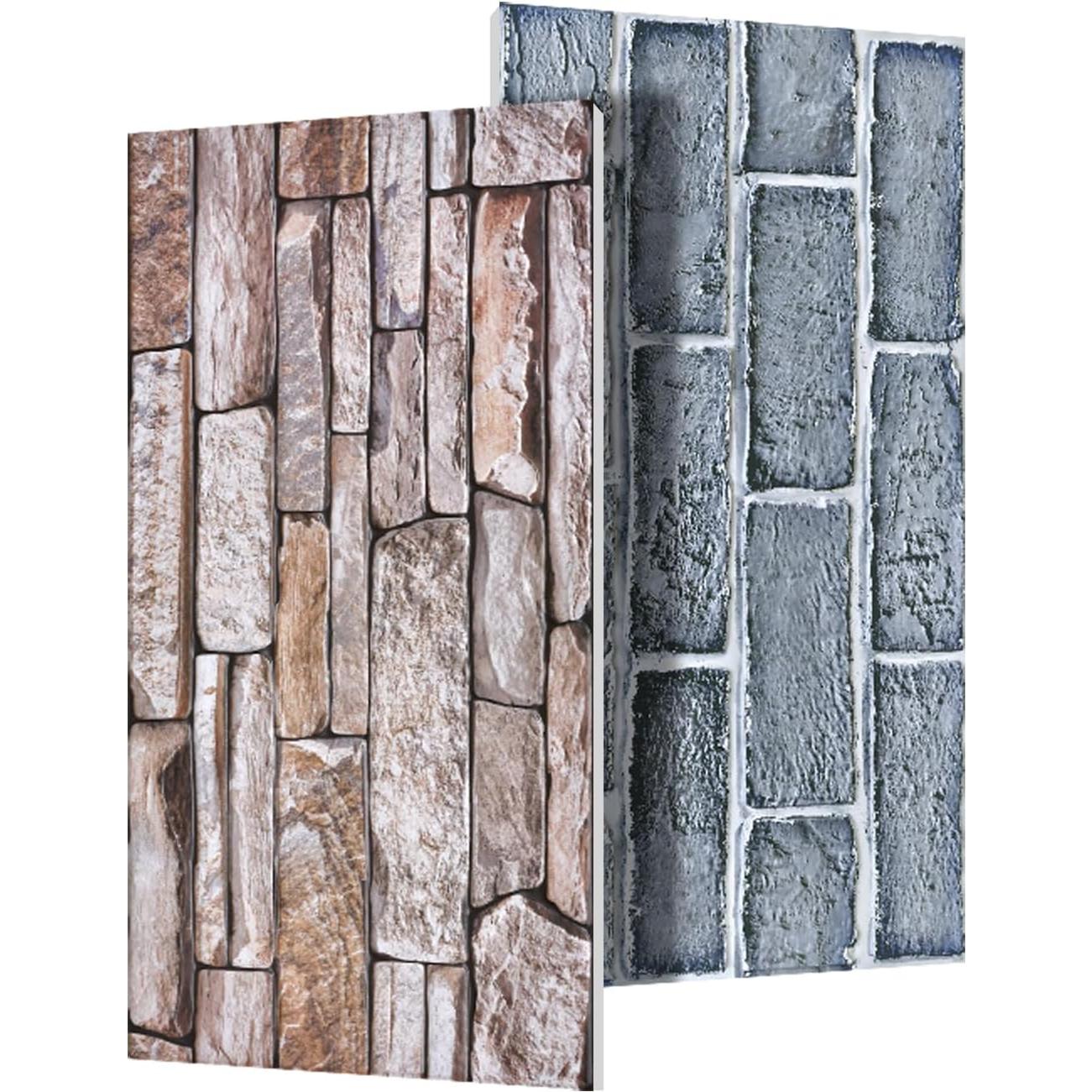 Paneles de Pared 3D Haimin Autoadhesivos Ladrillo de Roca 10 Pcs