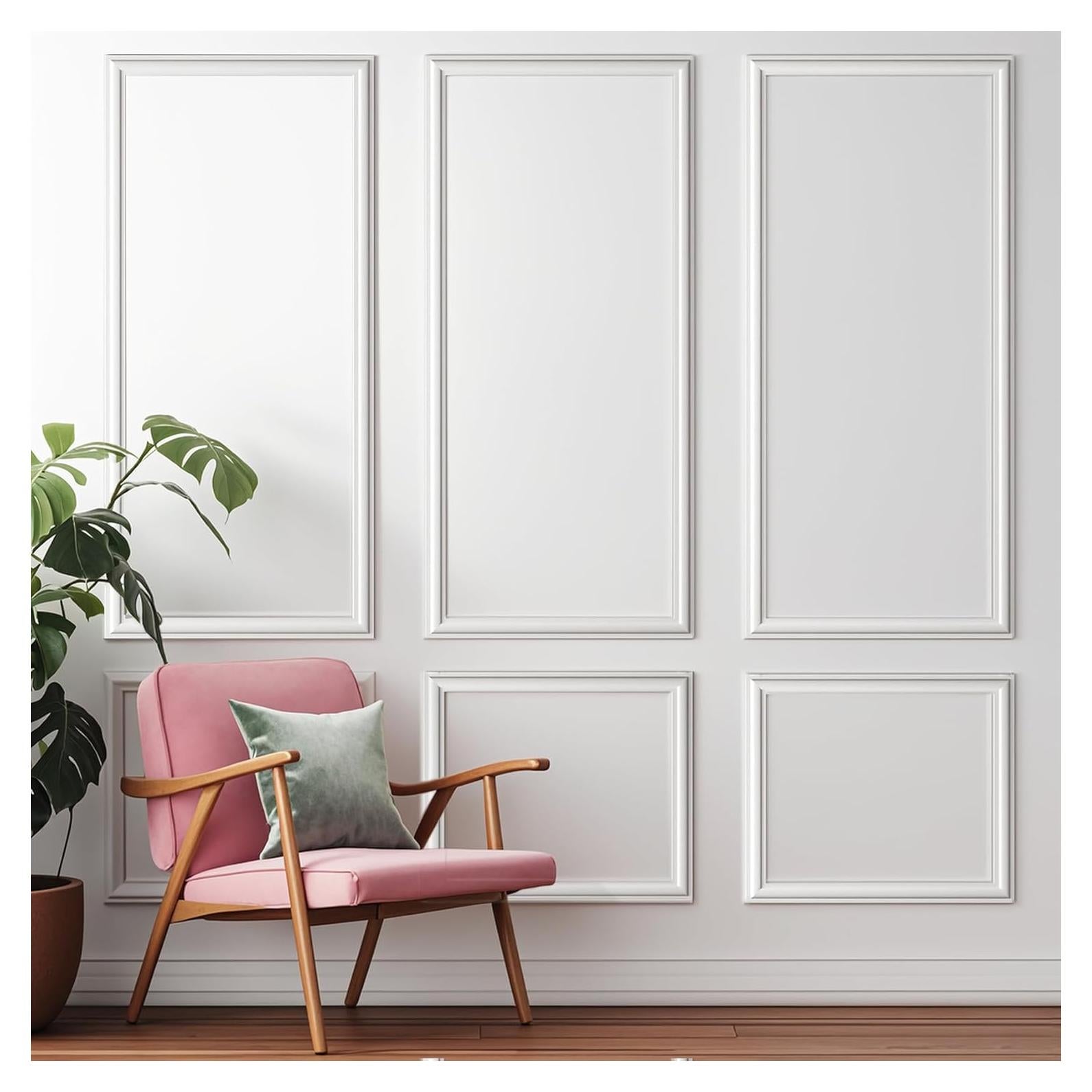 Kit de Moldura de Pared Autoadhesiva Fancat 137x61 cm Blanco