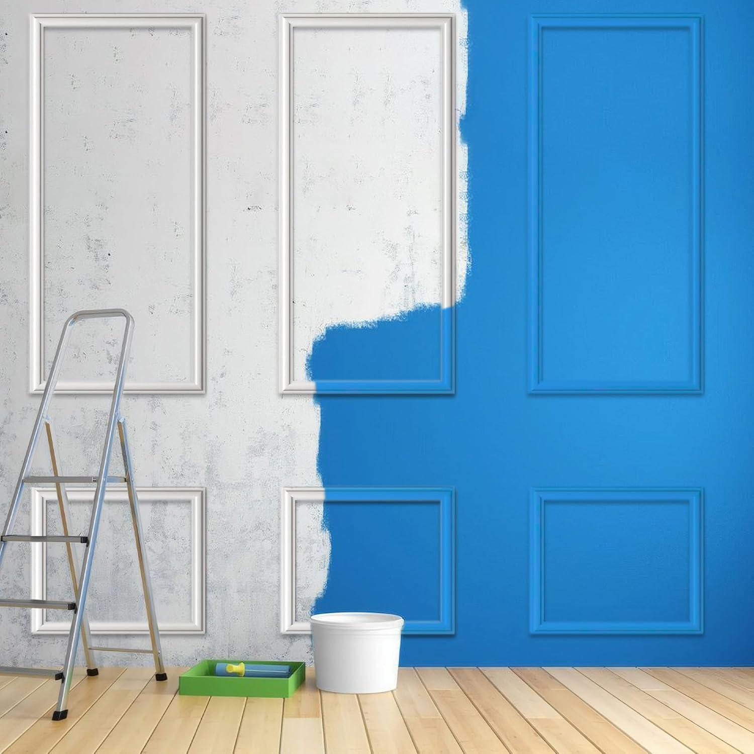 Kit de Moldura de Pared Autoadhesiva Fancat 137x61 cm Blanco